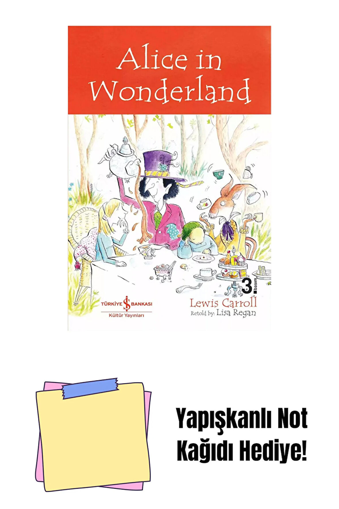 Alice in Wonderland + Yapışkanlı Not Kağıdı