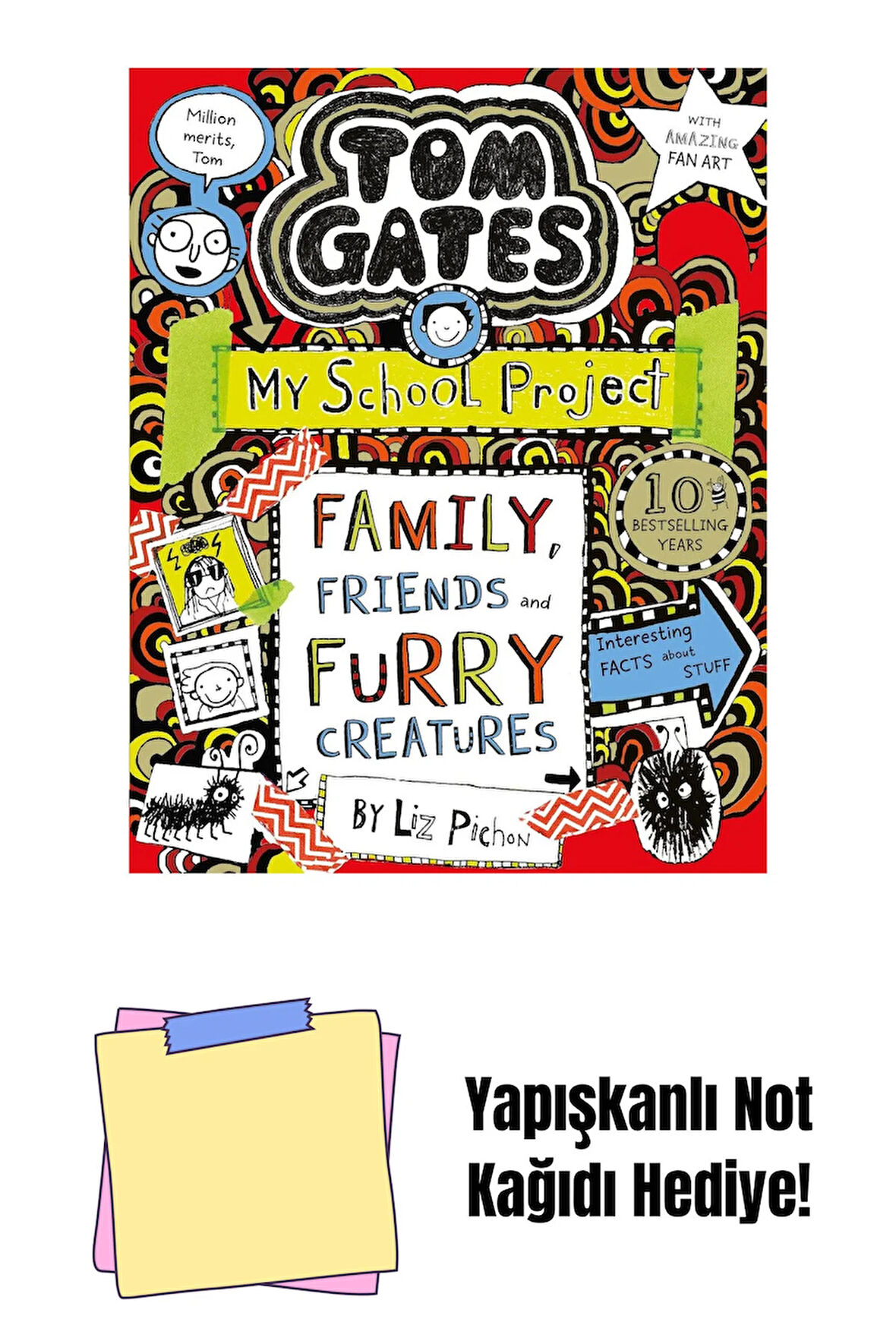 Tom Gates: Family, Friends and Furry Creatures: 12 + Yapışkanlı Not Kağıdı