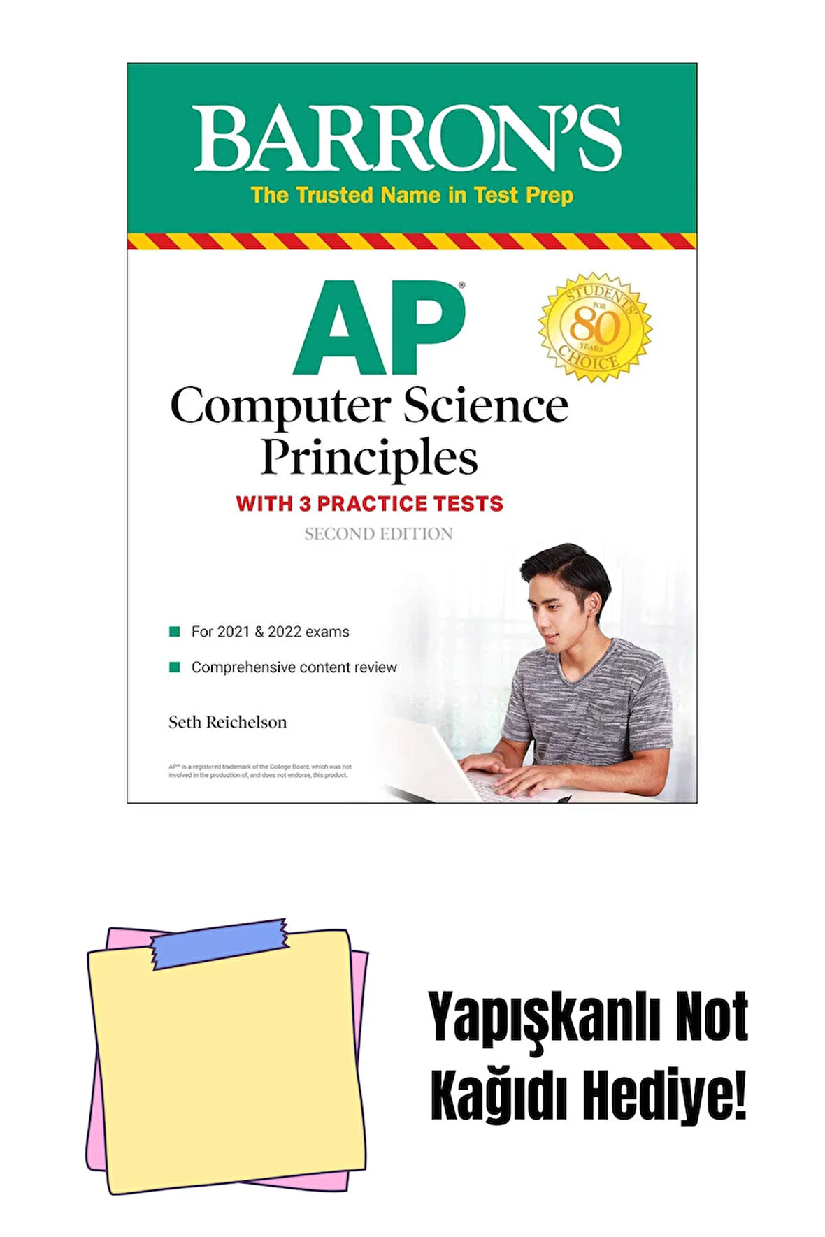 AP Computer Science Principles with 3 Practice Tests + Yapışkanlı Not Kağıdı