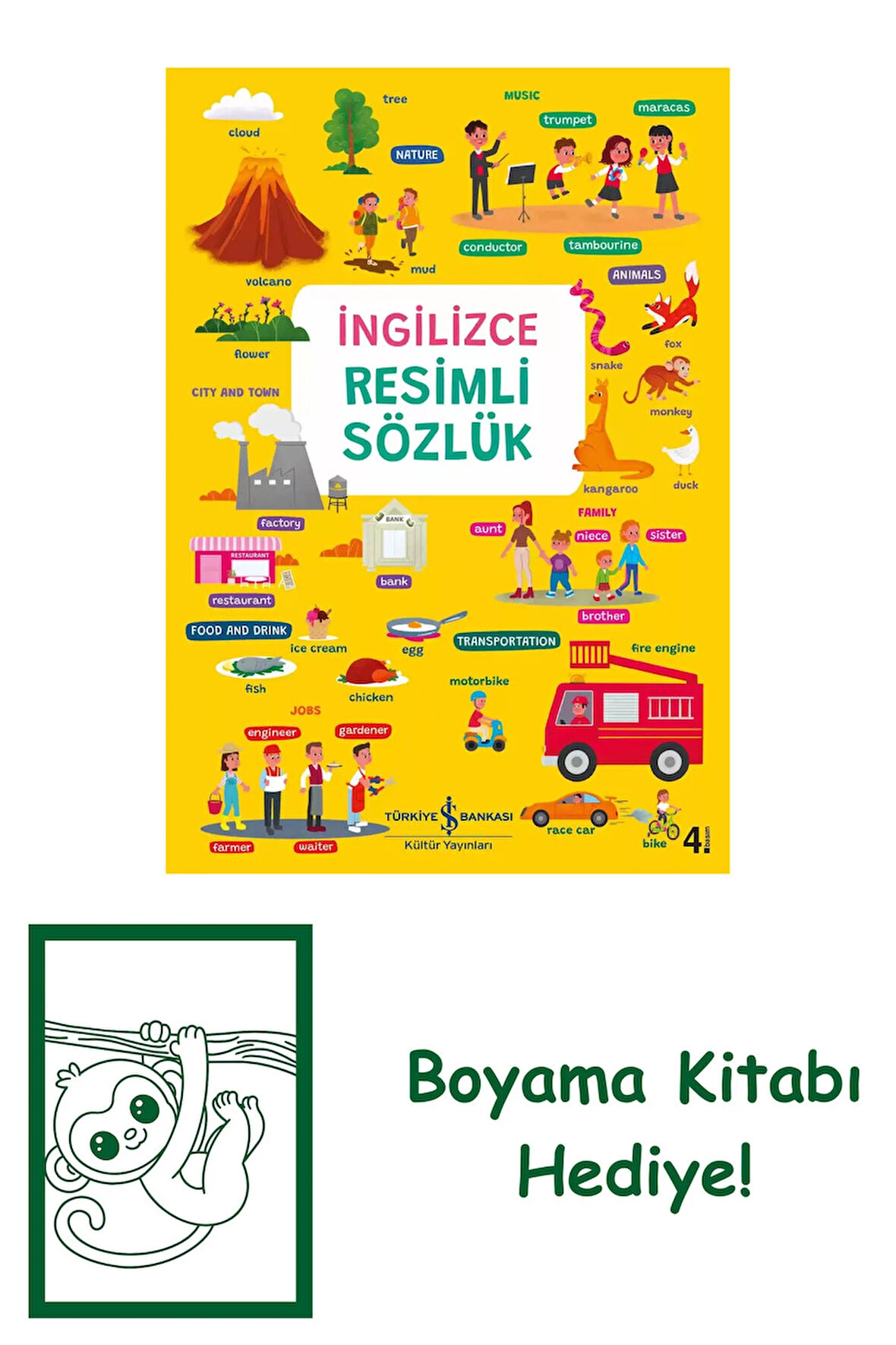 İngilizce Resimli Sözlük + Yapışkanlı Not Kağıdı