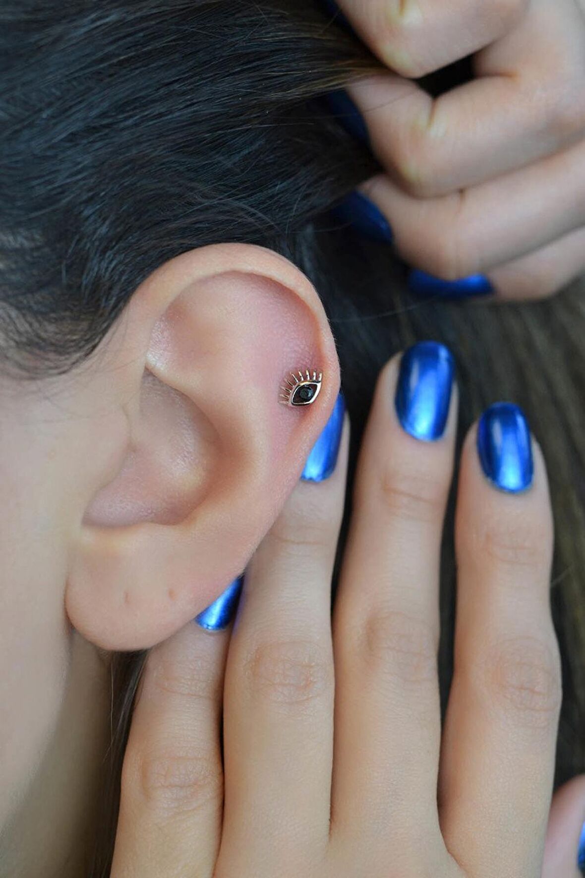 Göz Kıkırdak Küpesi Helix Piercing Gümüş Renk