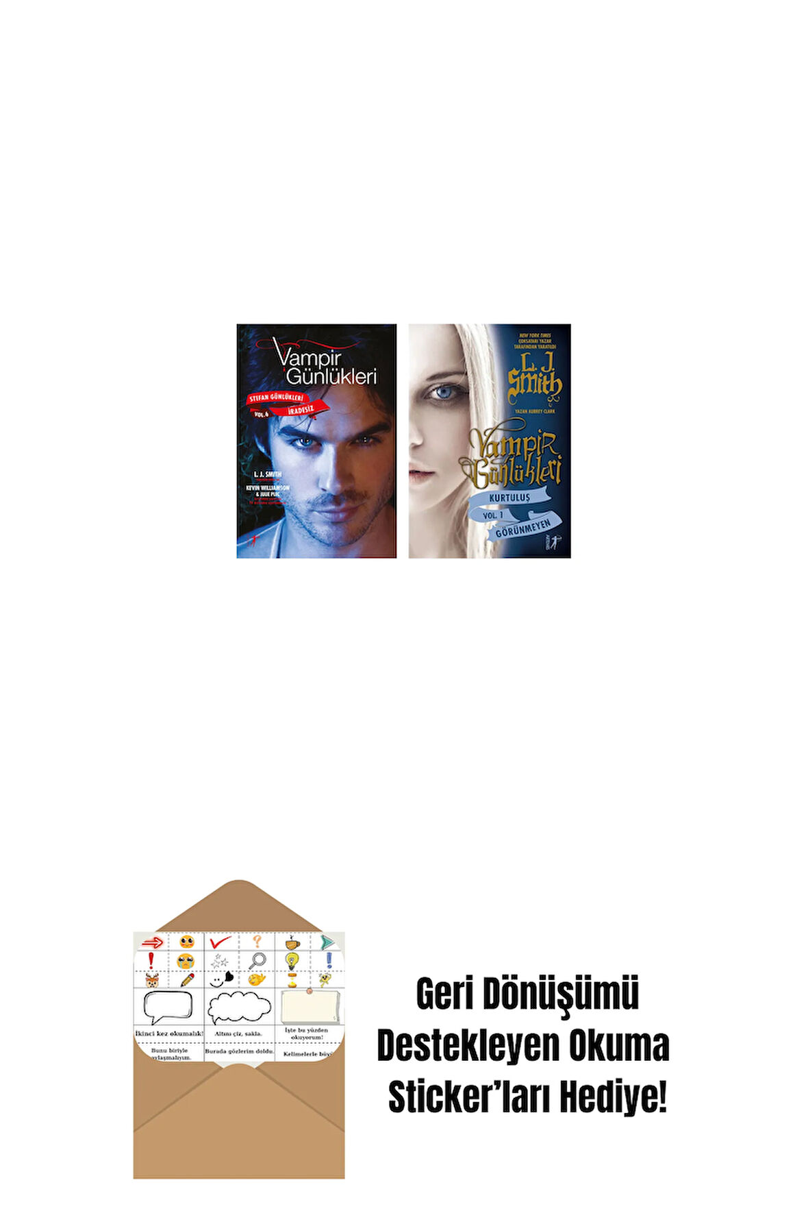 Vampir Günlükleri - Stefan Günlükleri Vol. 6 İradesiz + Vampir Günlükleri - Kurtuluş Vol. 1 Görünmeyen + Okuma Sticker'ları