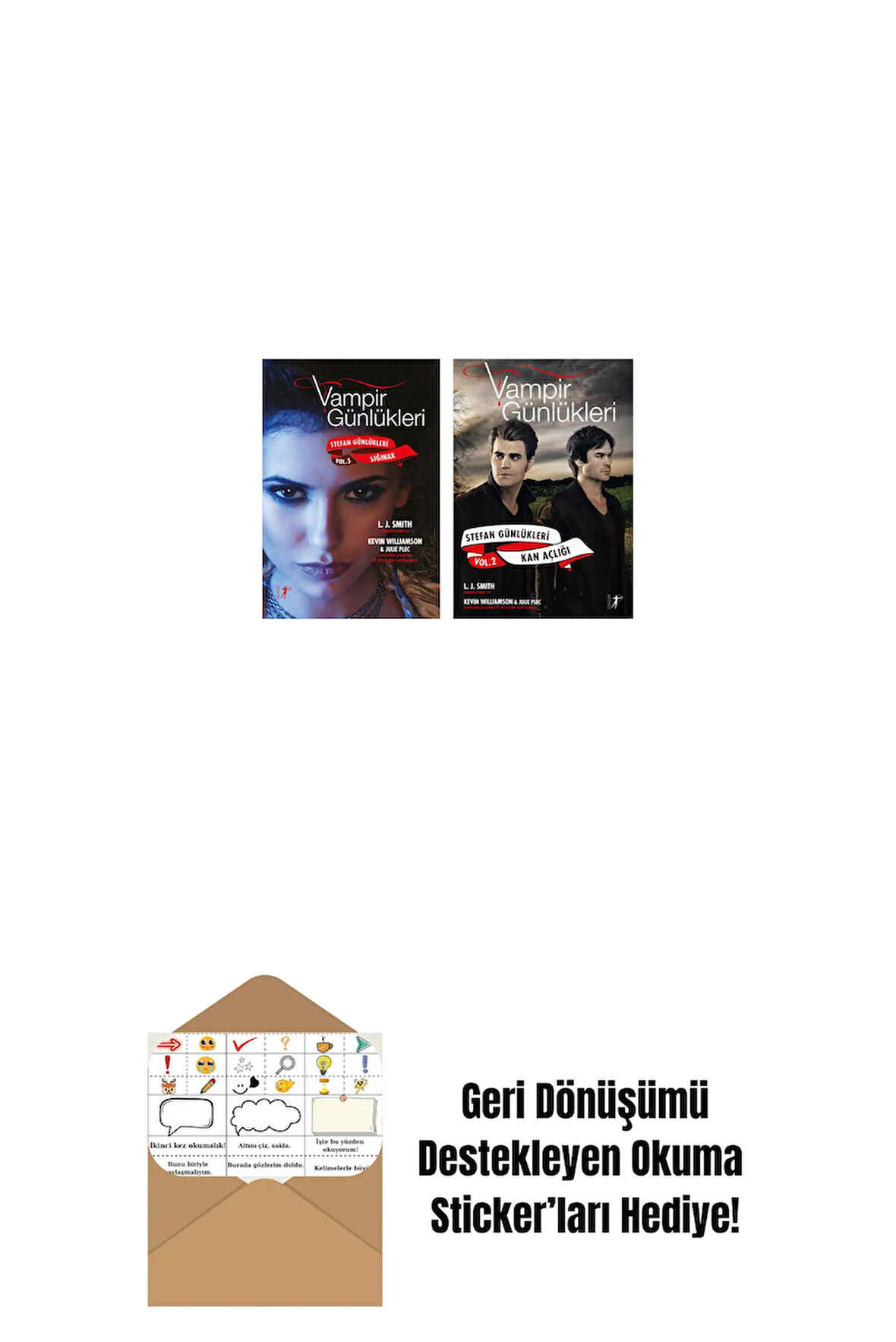 Vampir Günlükleri - Stefan Günlükleri Vol. 5 Sığınak + Vampir Günlükleri - Stefan Günlükleri Vol. 2 Kan Açlığı + Okuma Sticker'ları