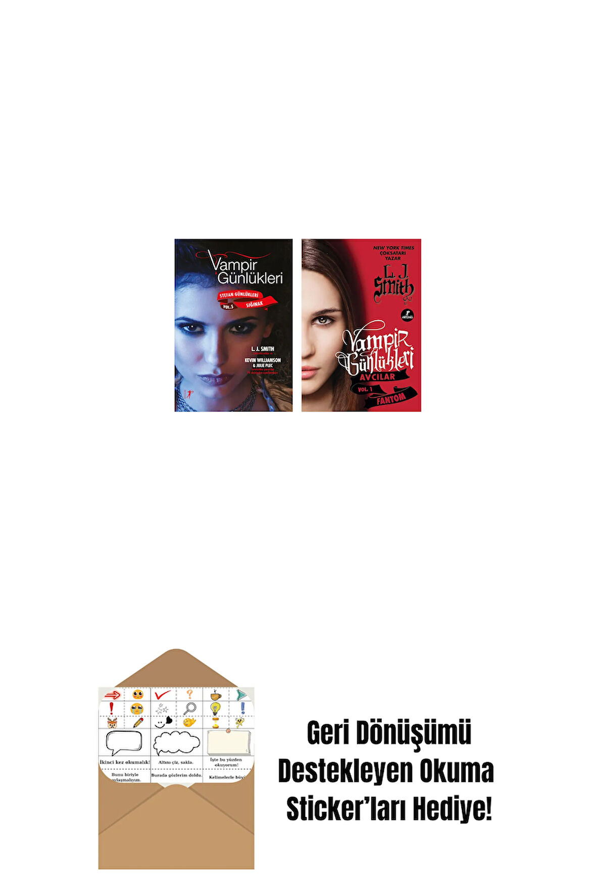 Vampir Günlükleri - Stefan Günlükleri Vol. 5 Sığınak + Vampir Günlükleri - Avcılar Vol.1 Fantom + Okuma Sticker'ları