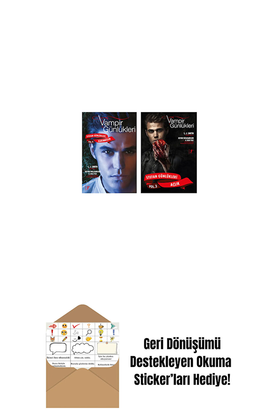 Vampir Günlükleri - Stefan Günlükleri Vol. 4 Karındeşen + Vampir Günlükleri - Stefan Günlükleri Vol. 3 Açlık + Okuma Sticker'ları