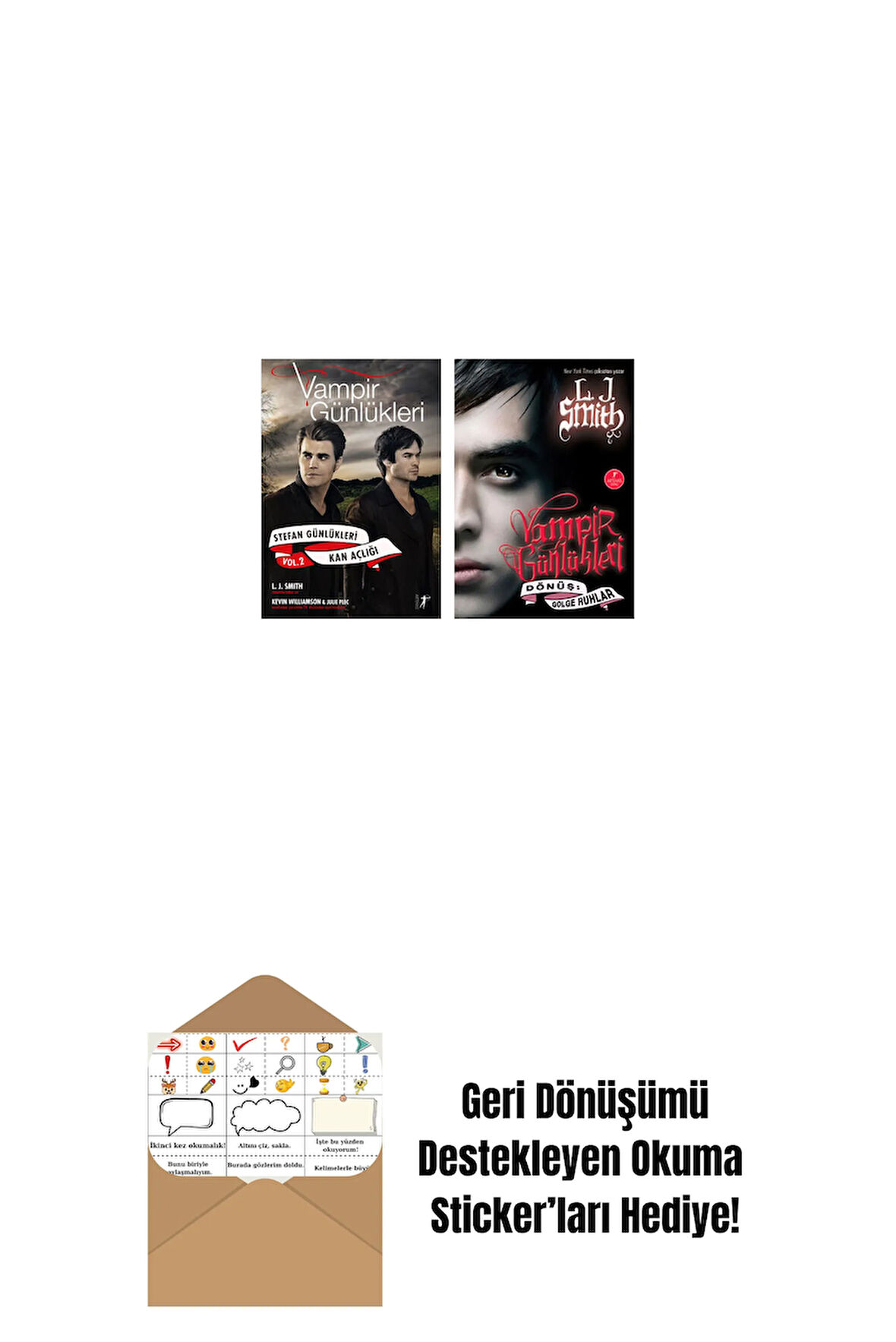 Vampir Günlükleri - Stefan Günlükleri Vol. 2 Kan Açlığı + Vampir Günlükleri - Dönüş: Gölge Ruhlar + Okuma Sticker'ları
