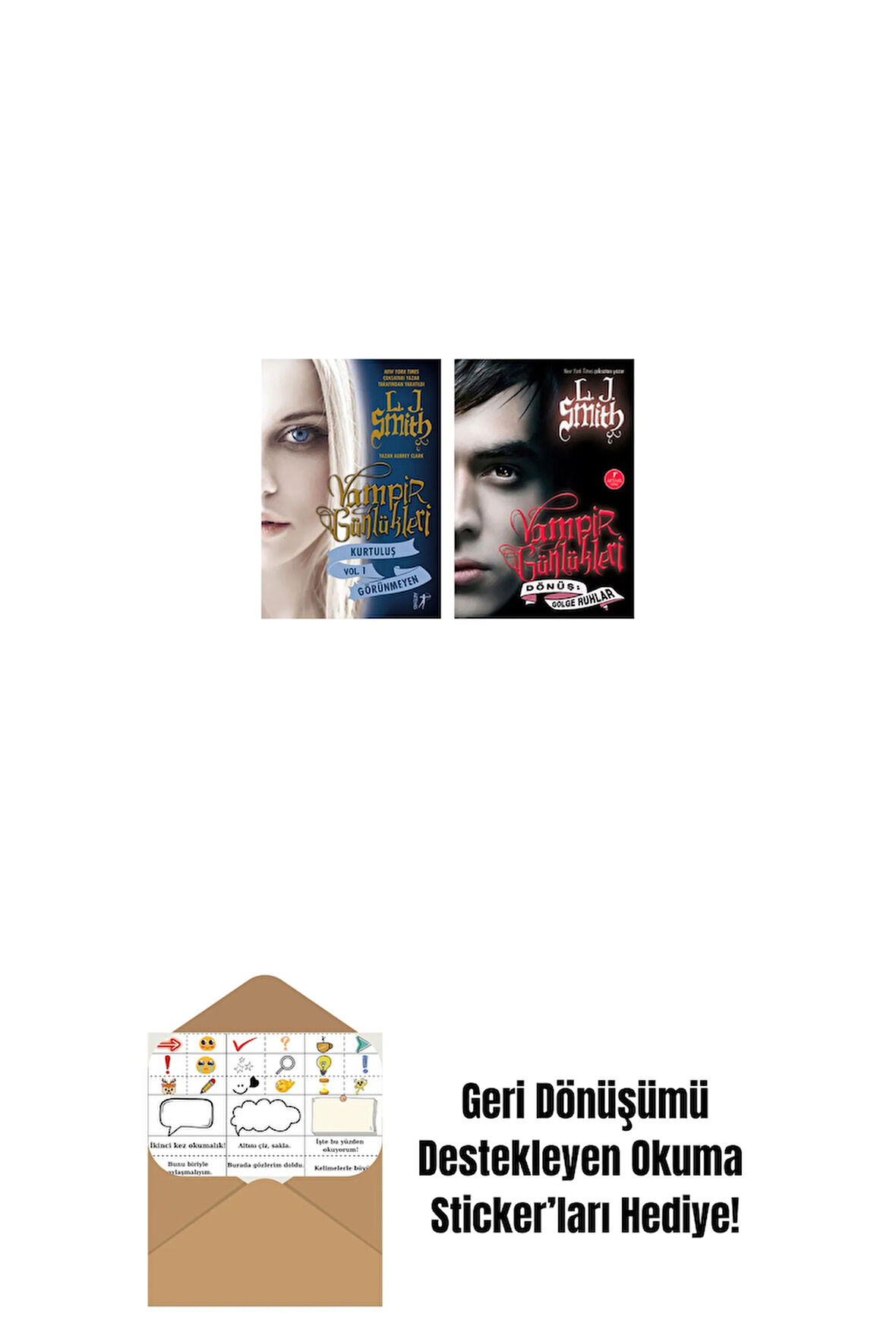 Vampir Günlükleri - Kurtuluş Vol. 1 Görünmeyen + Vampir Günlükleri - Dönüş: Gölge Ruhlar + Okuma Sticker'ları