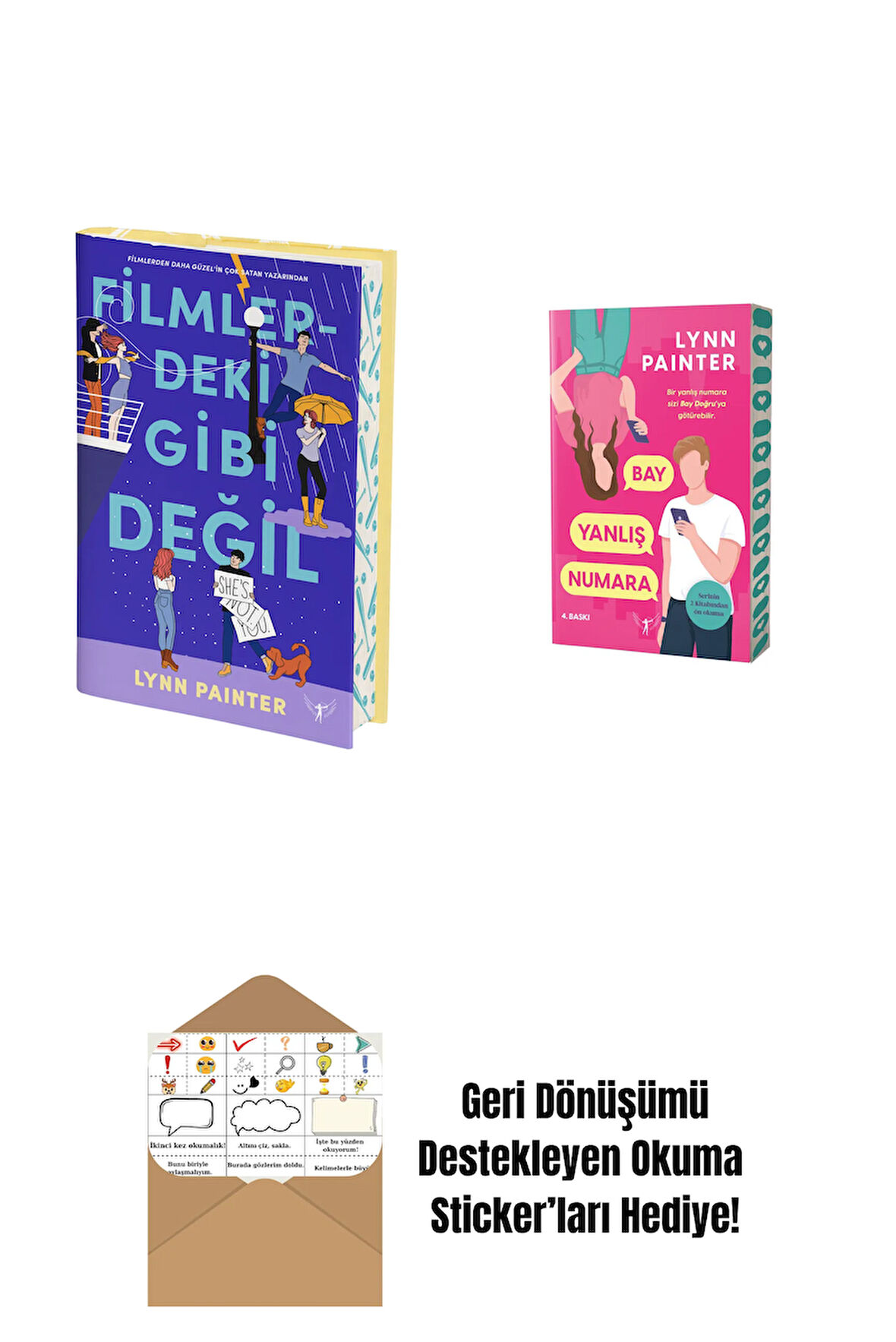 Filmlerdeki Gibi Değil (Ciltli) + Bay Yanlış Numara + Okuma Sticker'ları