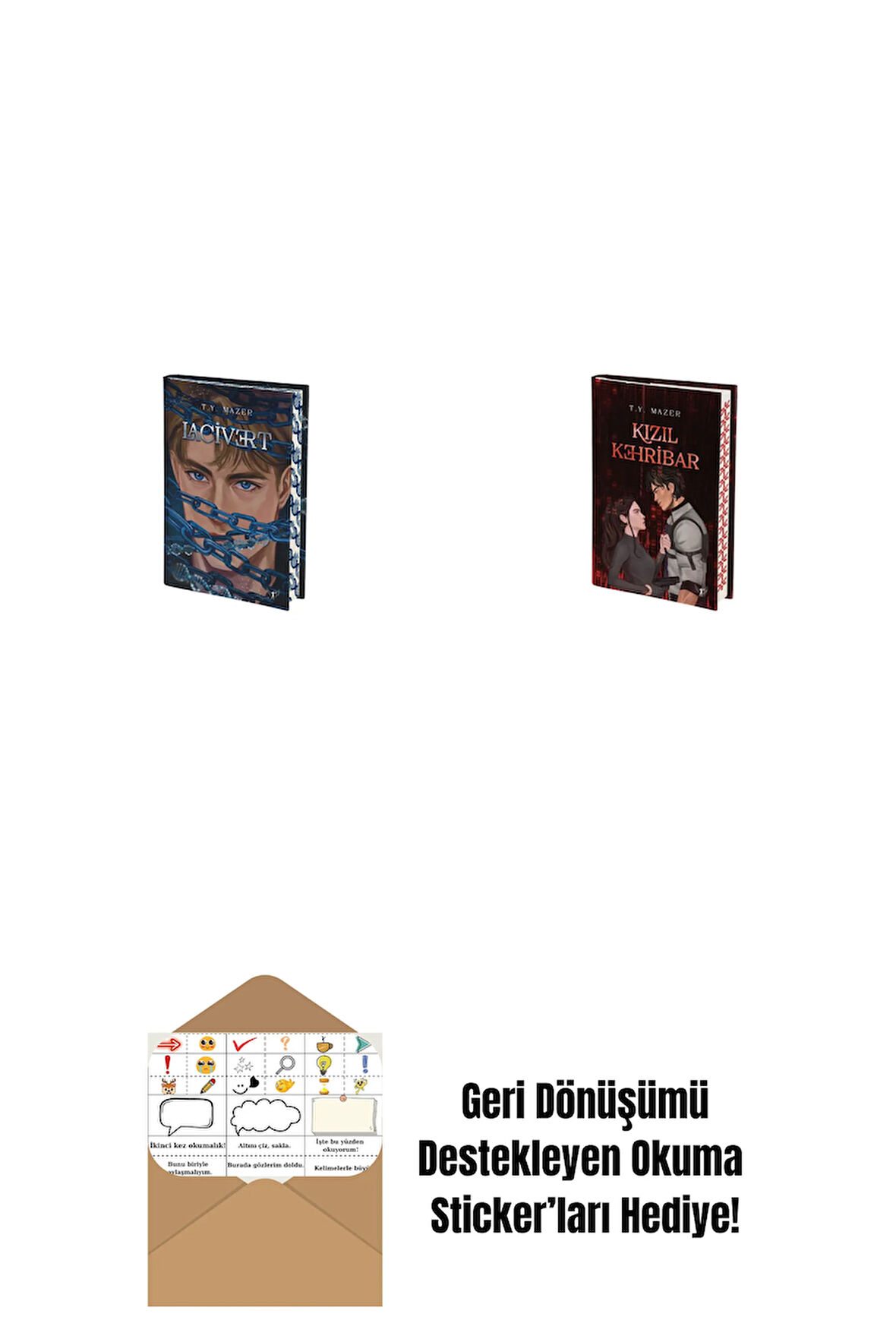 Lacivert + Kızıl Kehribar + Okuma Sticker'ları