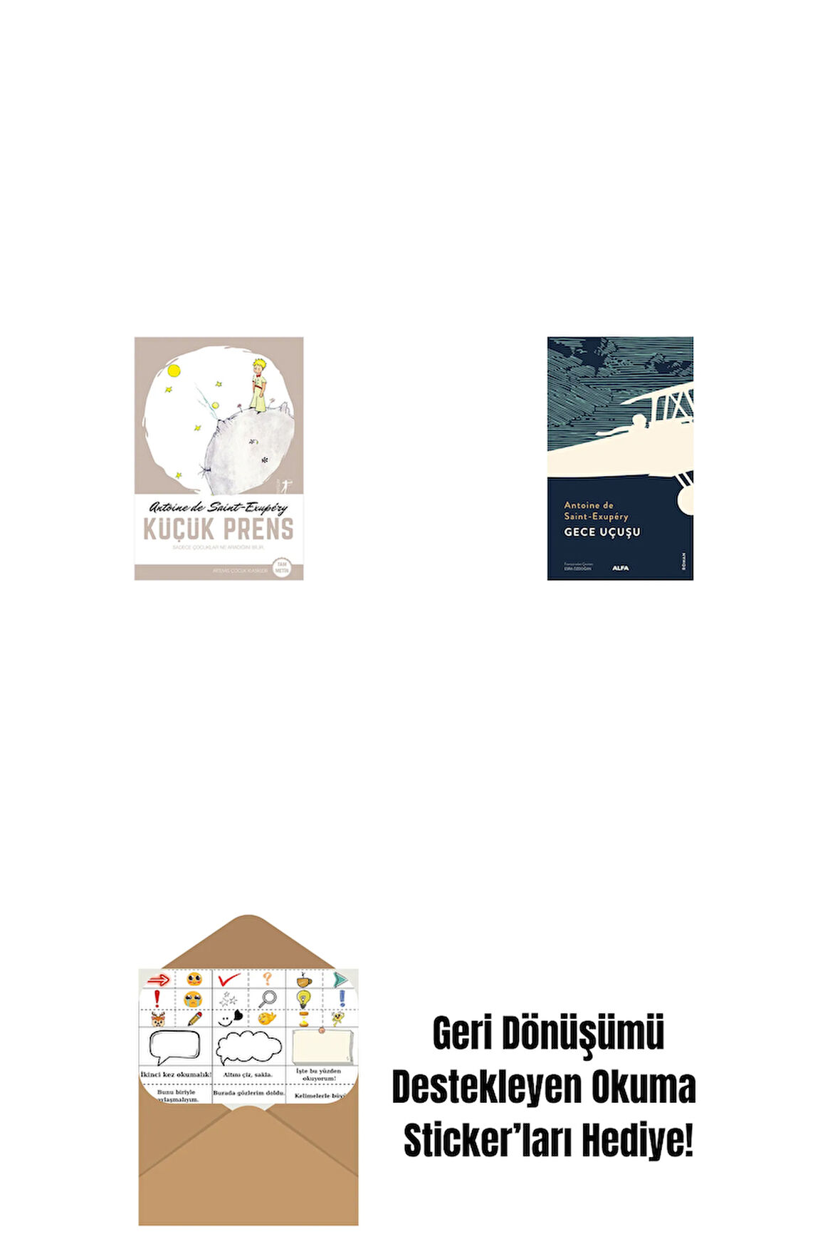 Küçük Prens + Gece Uçuşu + Okuma Sticker'ları