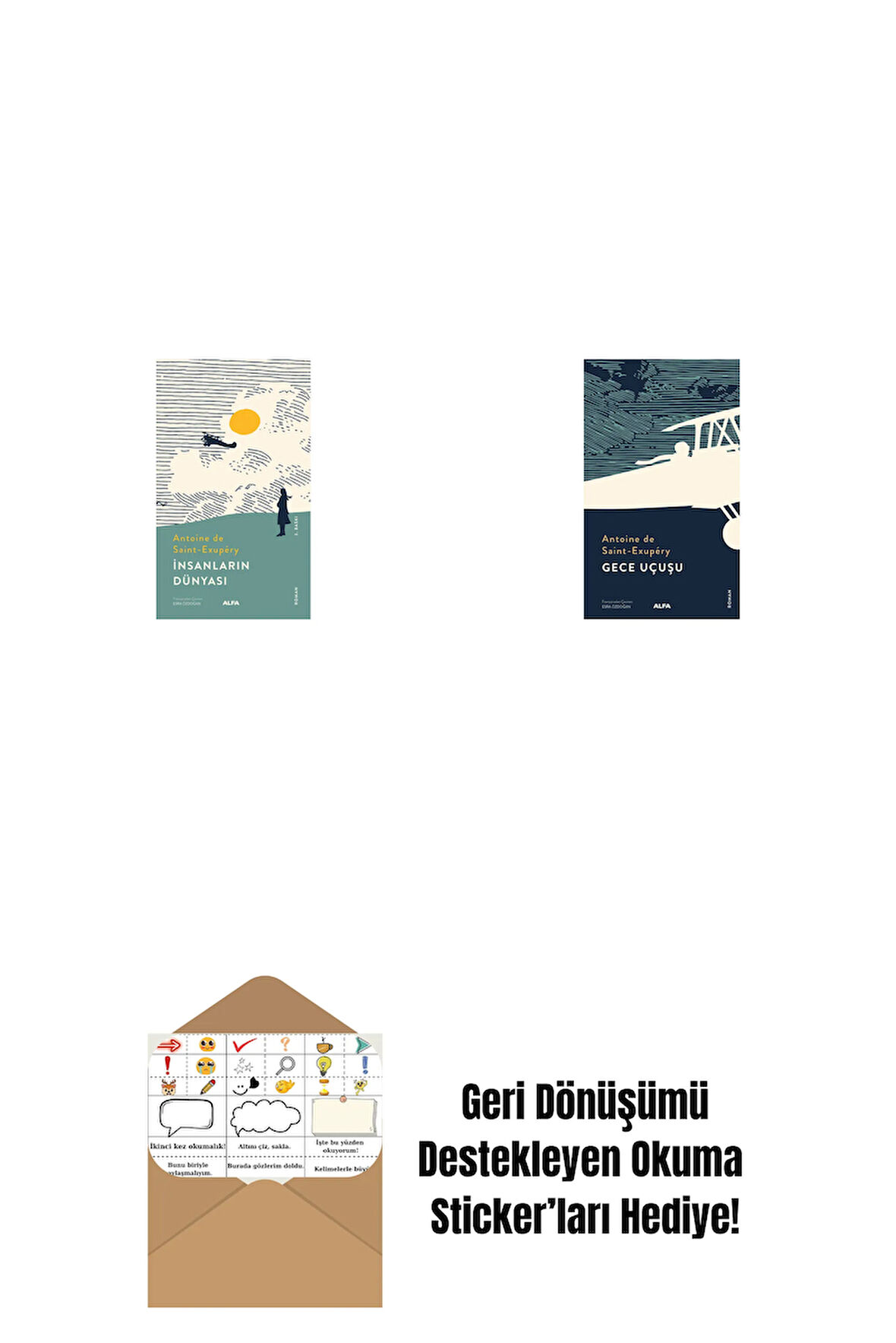 İnsanların  Dünyası + Gece Uçuşu + Okuma Sticker'ları