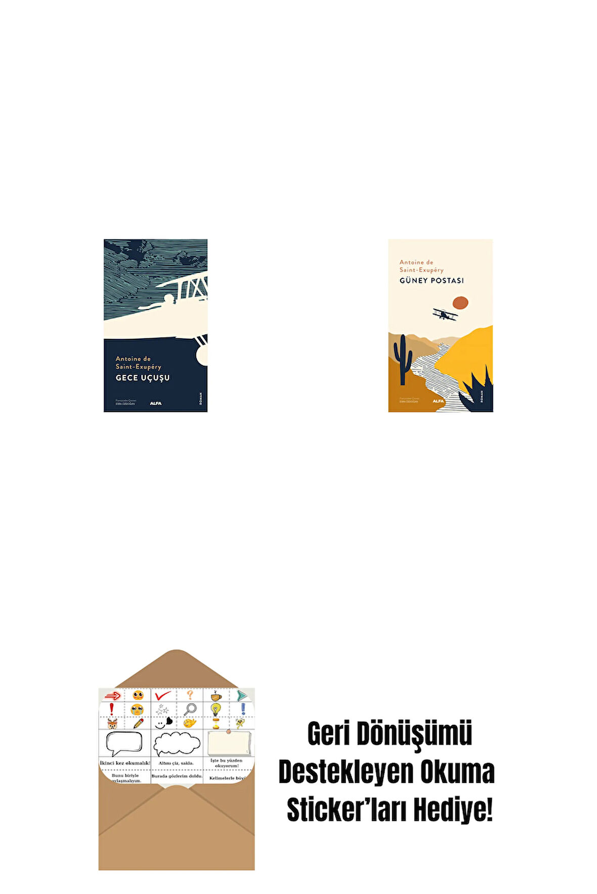 Gece Uçuşu + Güney Postası + Okuma Sticker'ları