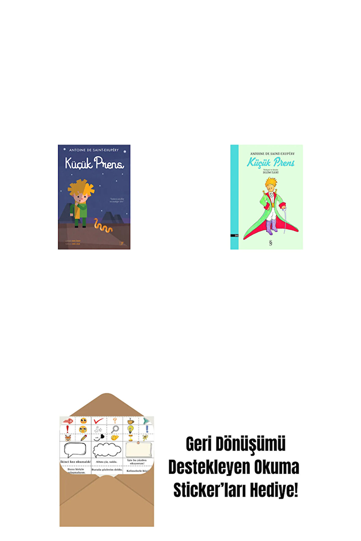 Küçük Prens (Ciltli) - Büyük Boy + Küçük Prens + Okuma Sticker'ları