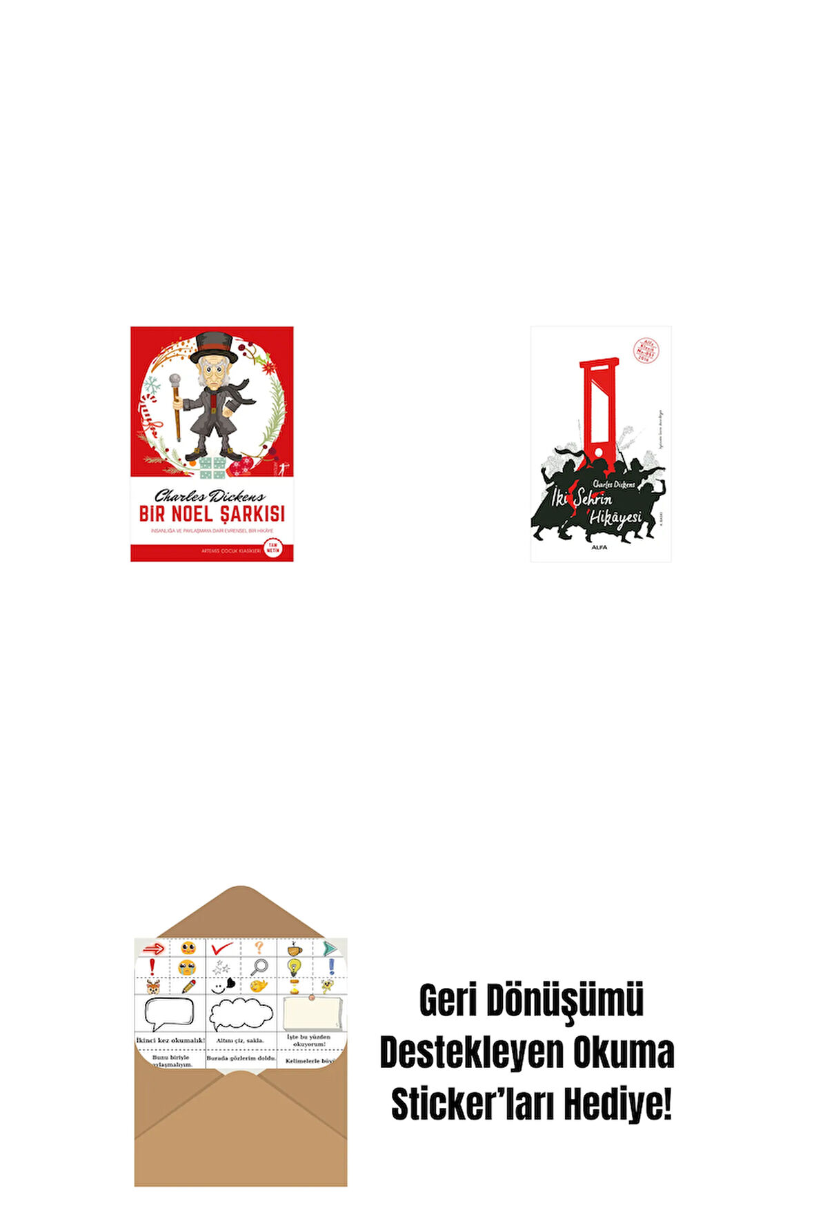 Bir Noel Şarkısı + İki Şehrin Hikayesi + Okuma Sticker'ları
