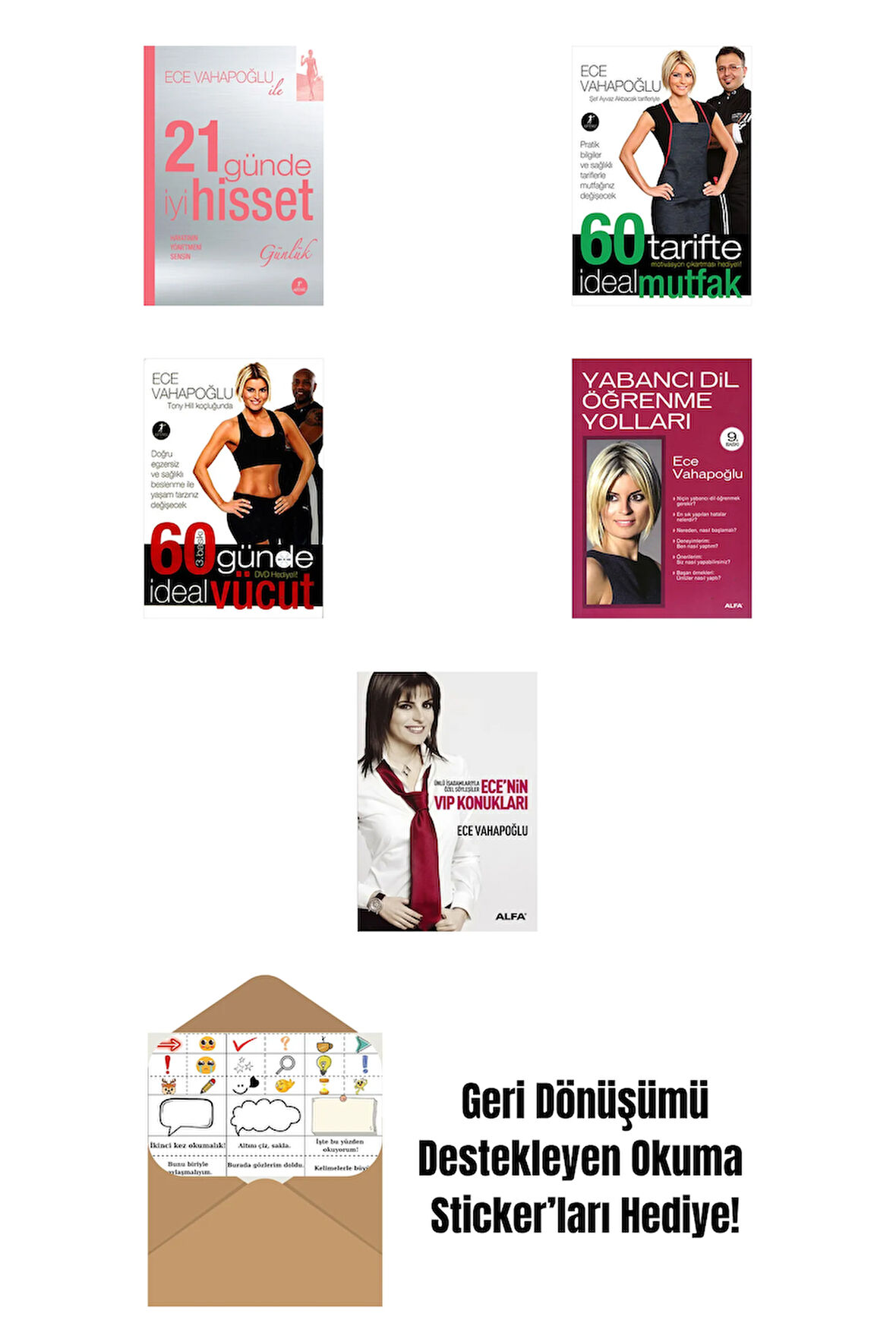 Ece Vahapoğlu 5 Kitap Set + Okuma Sticker'ları