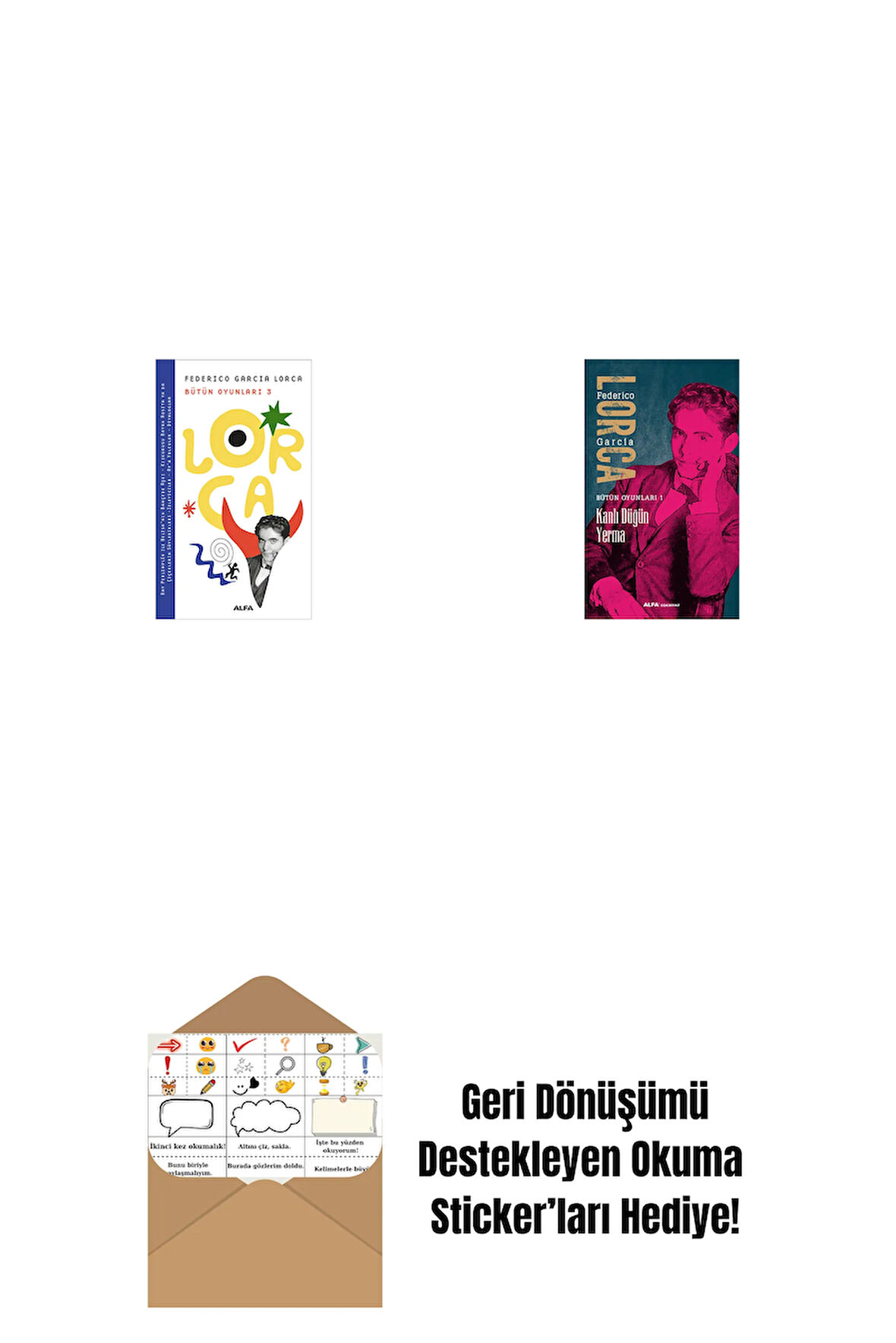 Lorca Bütün Oyunları 3 + Kanlı Düğün Yerma + Okuma Sticker'ları