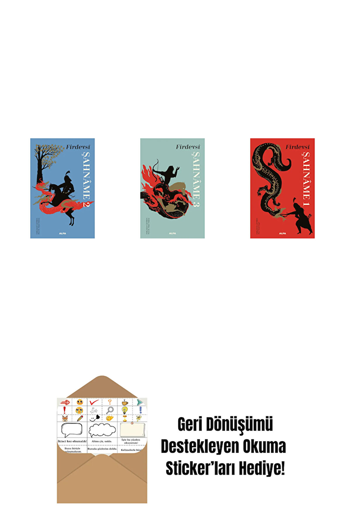 Şahnâme 2 + Şahnâme 3 + Şahnâme 1 (Ciltli) + Okuma Sticker'ları