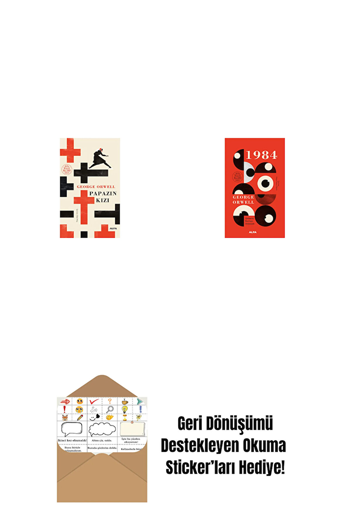 Papazın Kızı ( Ciltli ) + 1984 (Ciltli) + Okuma Sticker'ları