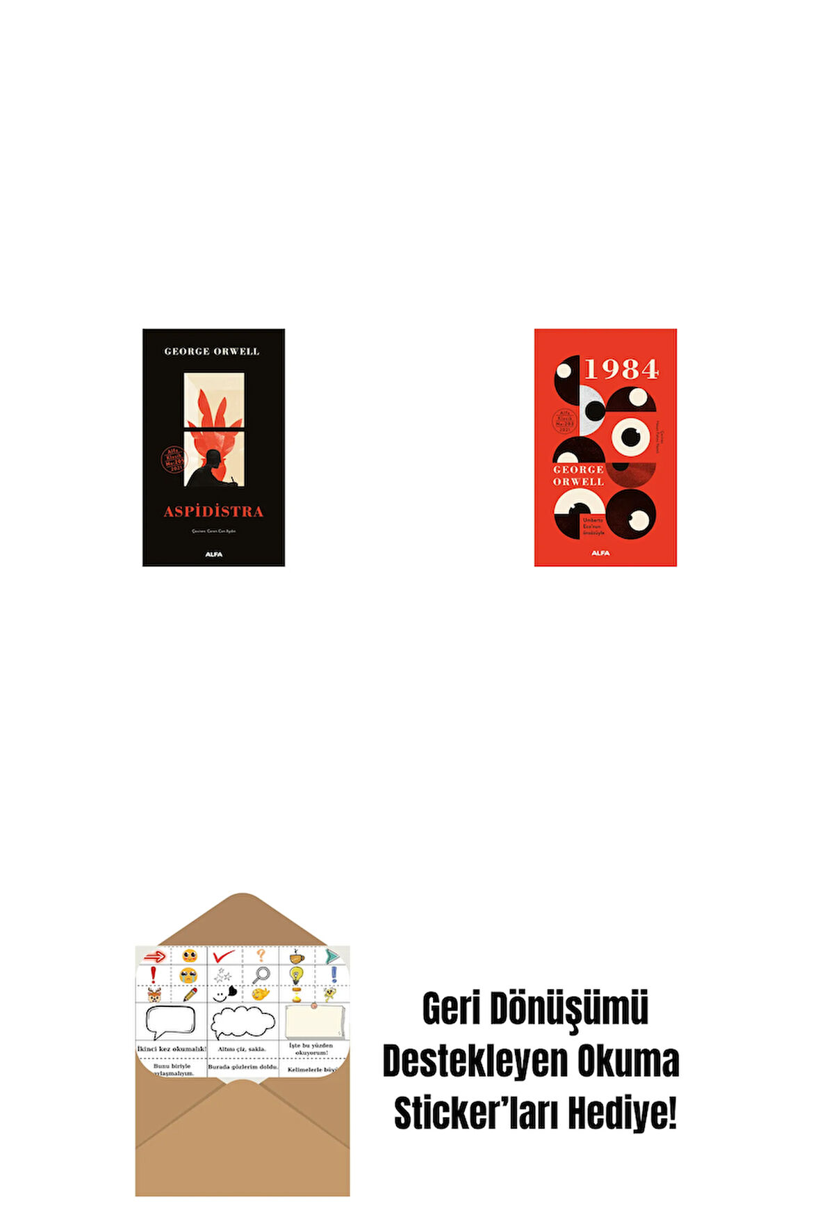 Aspidistra (Ciltli) + 1984 (Ciltli) + Okuma Sticker'ları