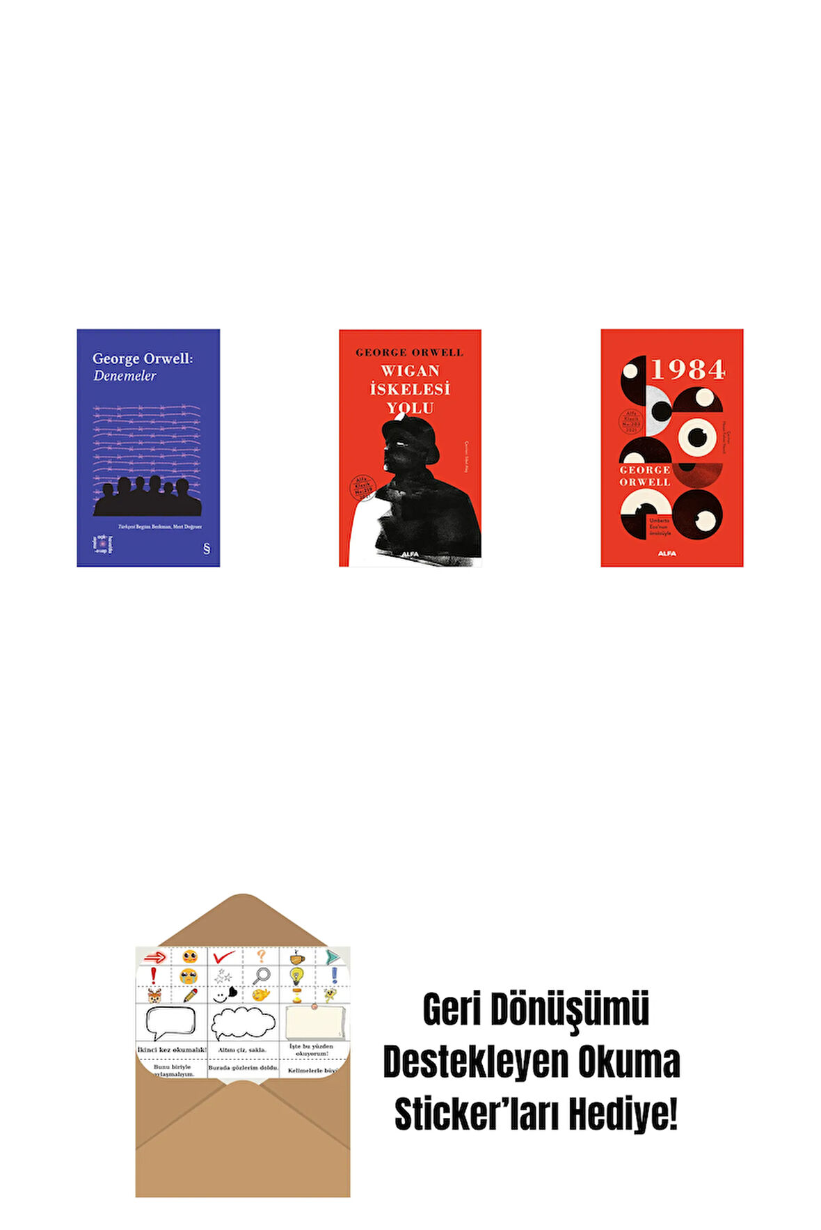 Everest Açıkhava 24 - Denemeler + Wigan İskelesi Yolu + 1984 (Ciltli) + Okuma Sticker'ları