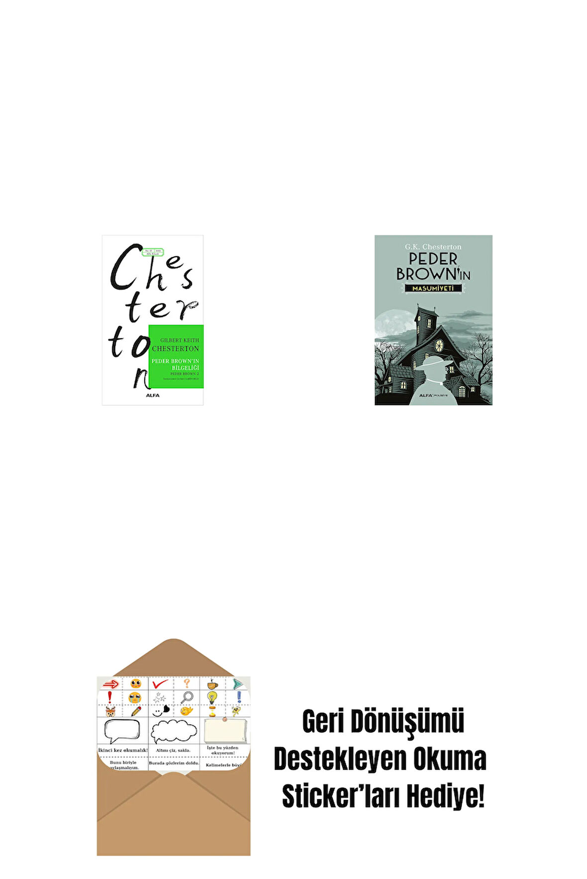 Peder Brown'ın Bilgeliği + Peder Brown'ın Masumiyeti + Okuma Sticker'ları