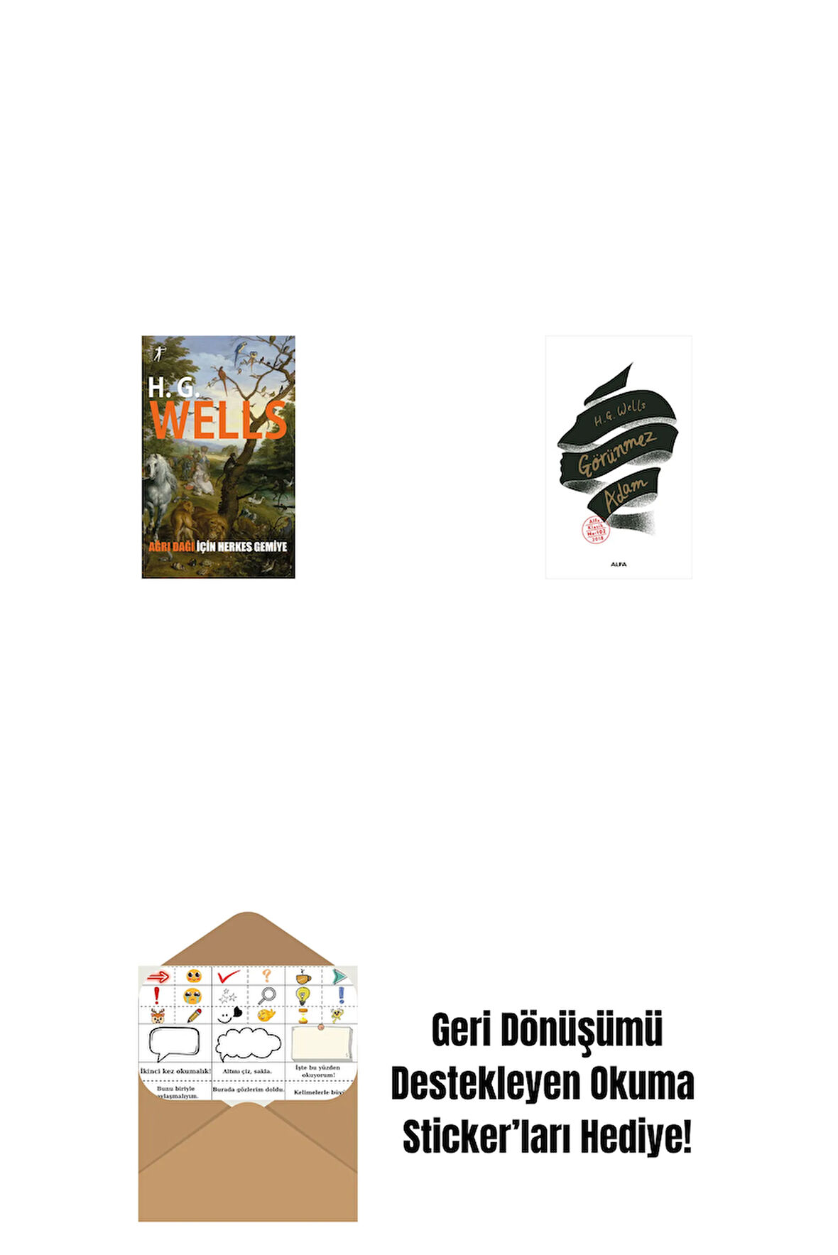 Ağrı Dağı İçin Herkes Gemiye + Görünmez Adam + Okuma Sticker'ları