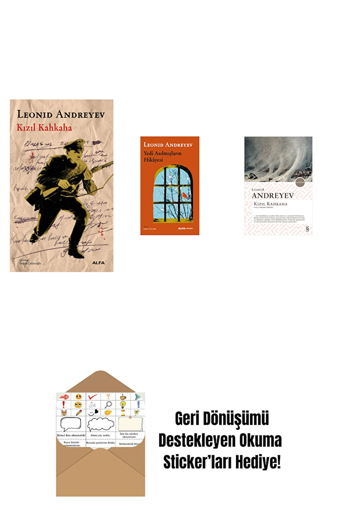 Kızıl Kahkaha + Yedi Asılmışların  Hikâyesi + Kızıl Kahkaha + Okuma Sticker'ları