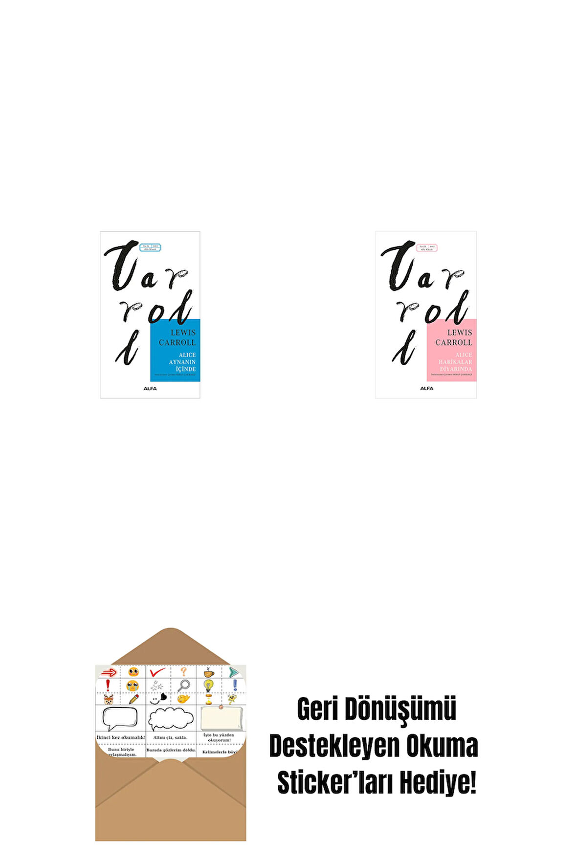 Alice Aynanın İçinde + Alice Harikalar Diyarında + Okuma Sticker'ları