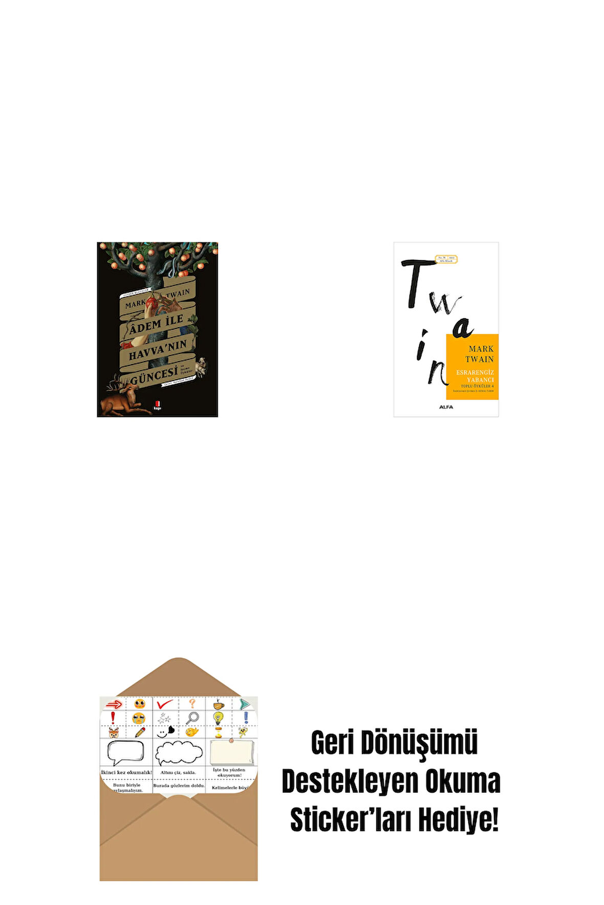 Adem ile Havva’nın Güncesi + Esrarengiz Yabancı + Okuma Sticker'ları