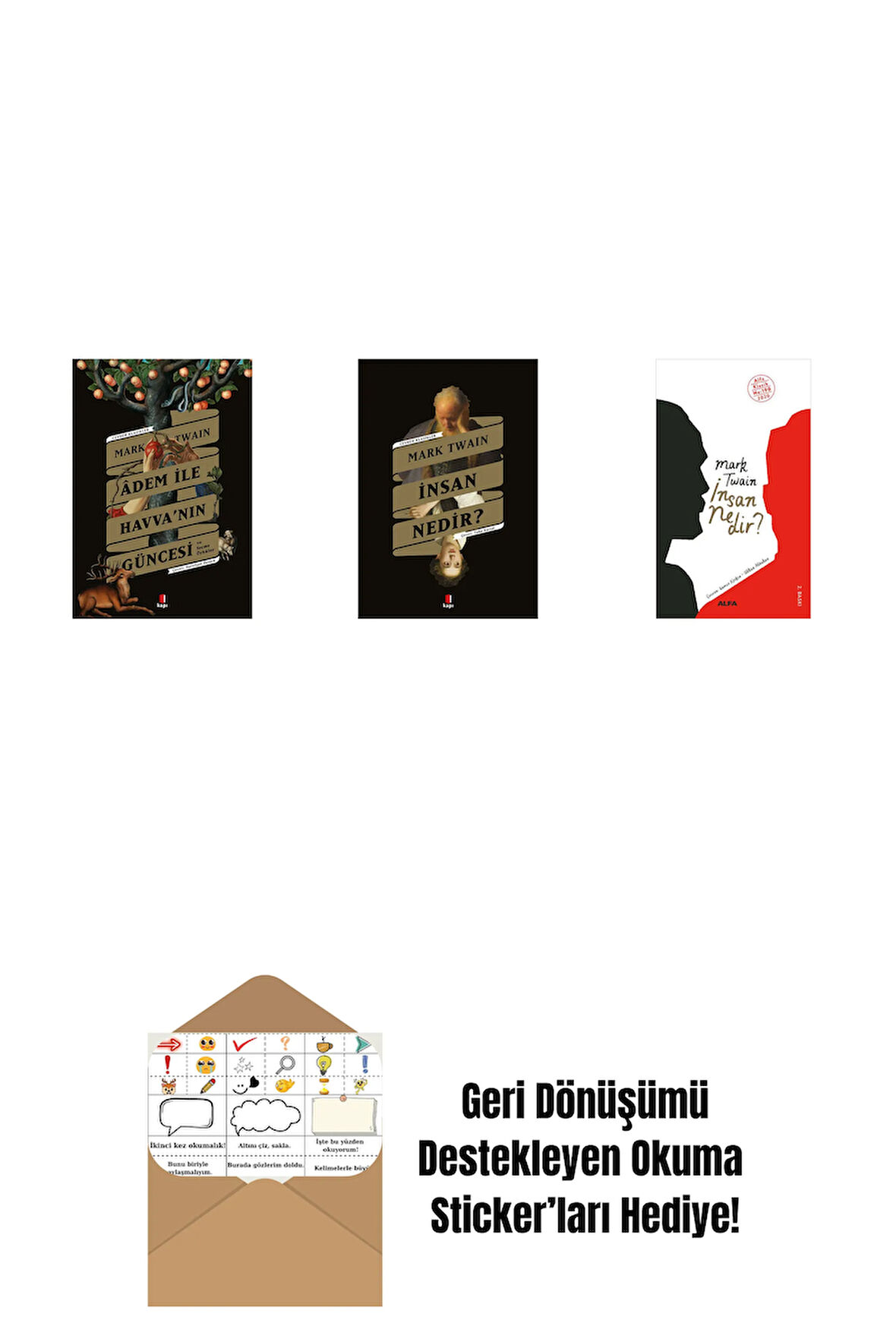 Adem ile Havva’nın Güncesi + İnsan Nedir? + İnsan Nedir? + Okuma Sticker'ları