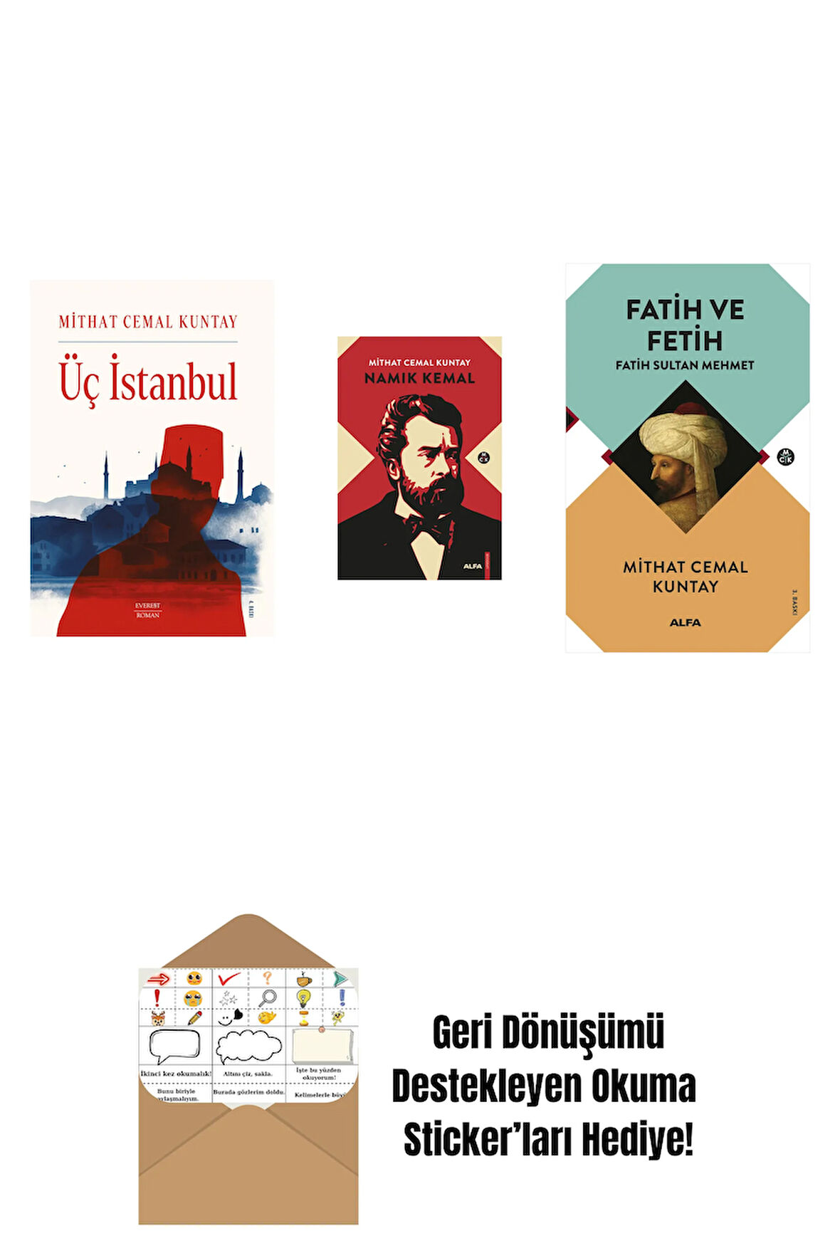 Üç İstanbul + Namık Kemal (Ciltli) + Fatih ve Fetih + Okuma Sticker'ları