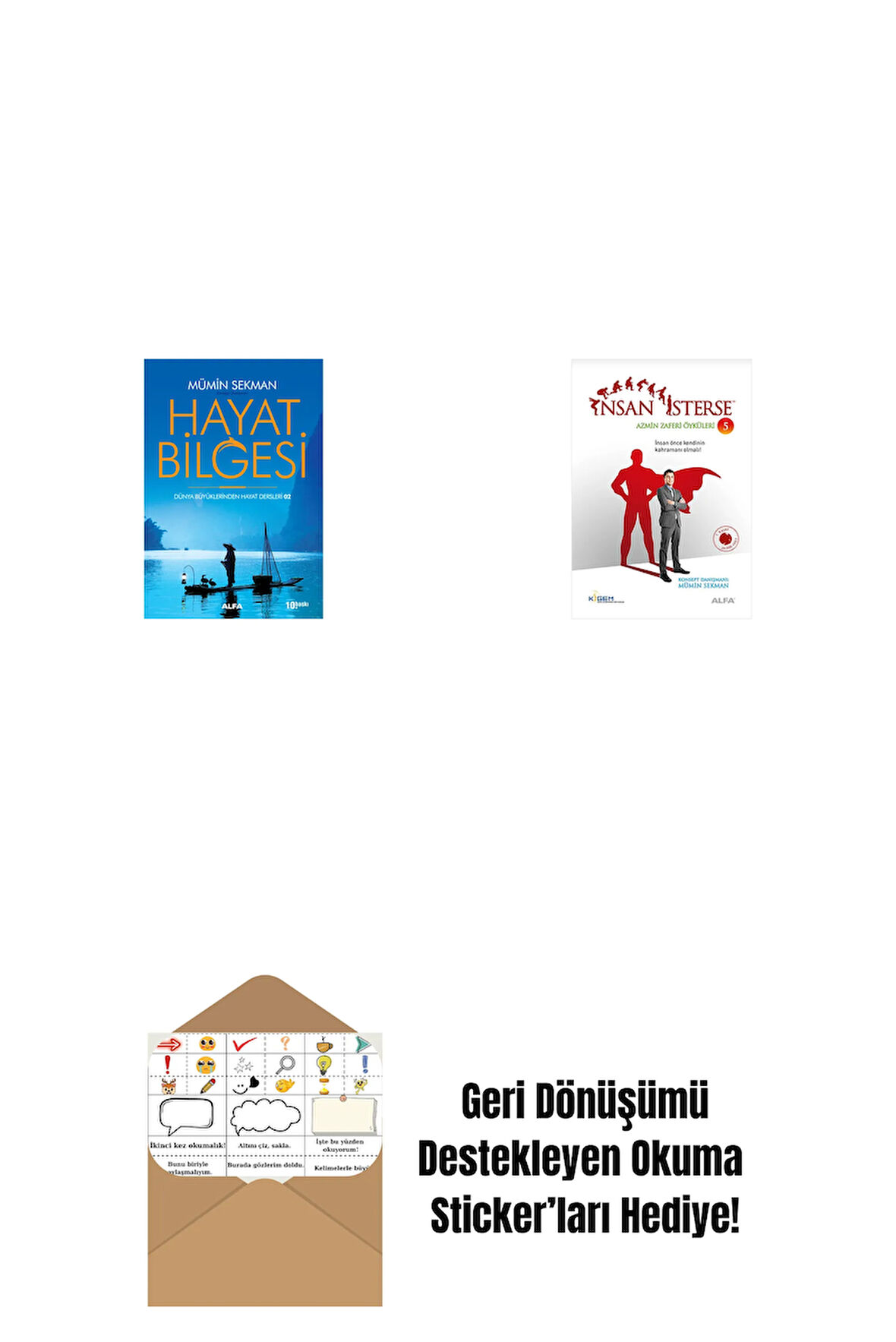 Hayat Bilgesi 2 + İnsan İsterse - Azmin Zaferi Öyküleri 5 + Okuma Sticker'ları