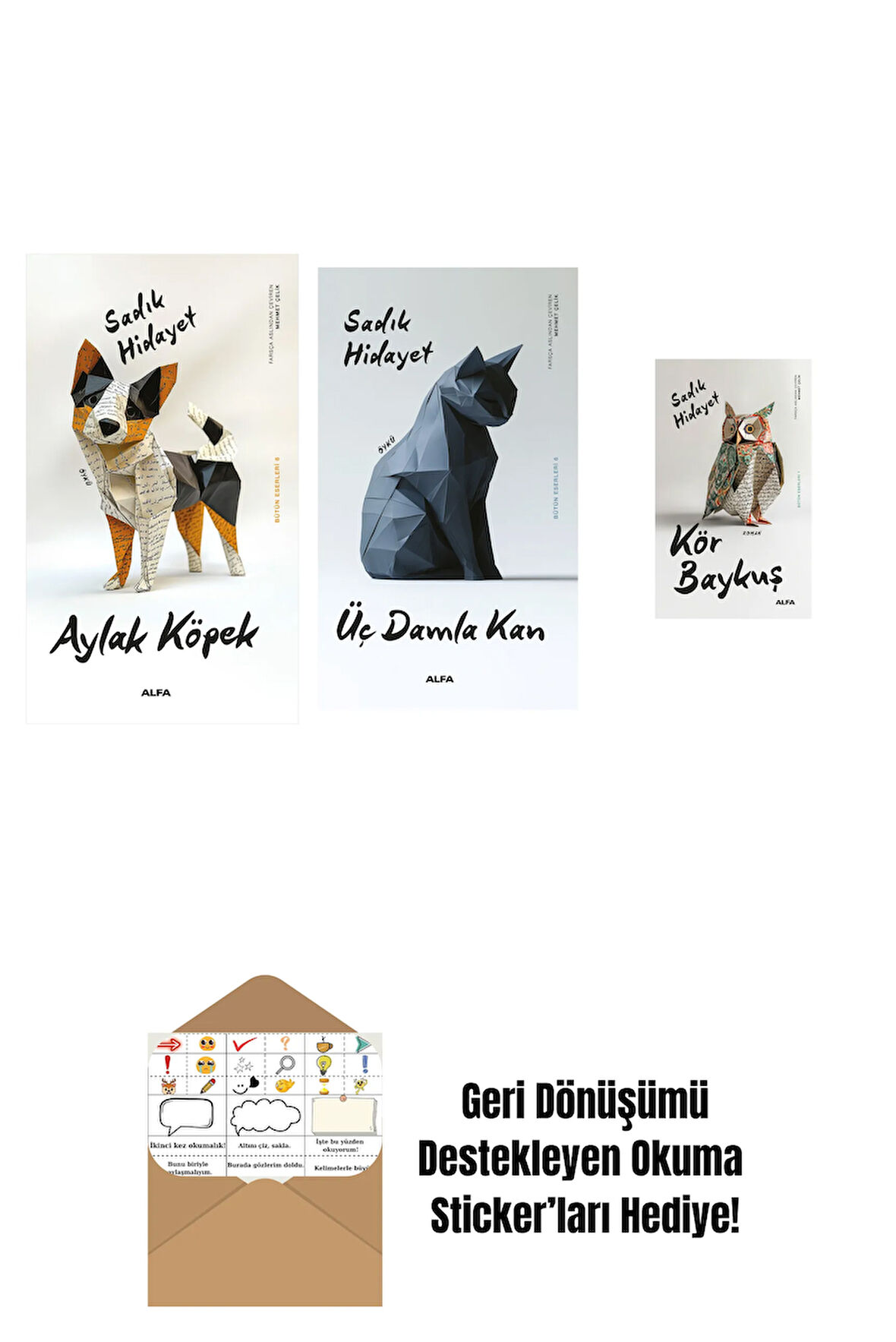 Aylak Köpek + Üç Damla Kan + Kör Baykuş + Okuma Sticker'ları