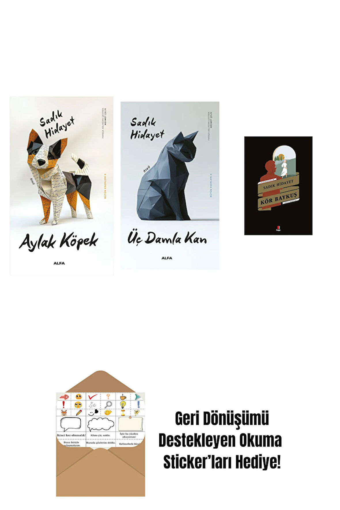 Aylak Köpek + Üç Damla Kan + Kör Baykuş + Okuma Sticker'ları