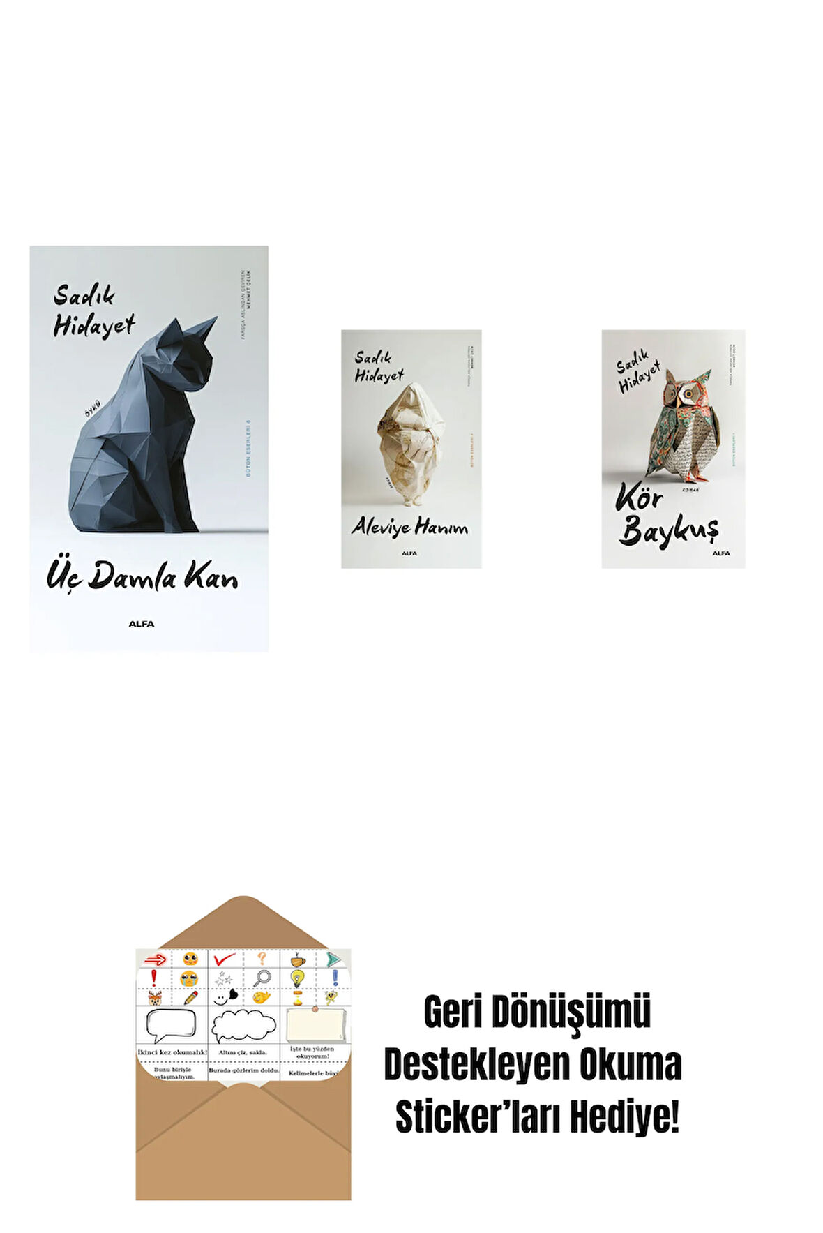 Üç Damla Kan + Aleviye Hanım + Kör Baykuş + Okuma Sticker'ları