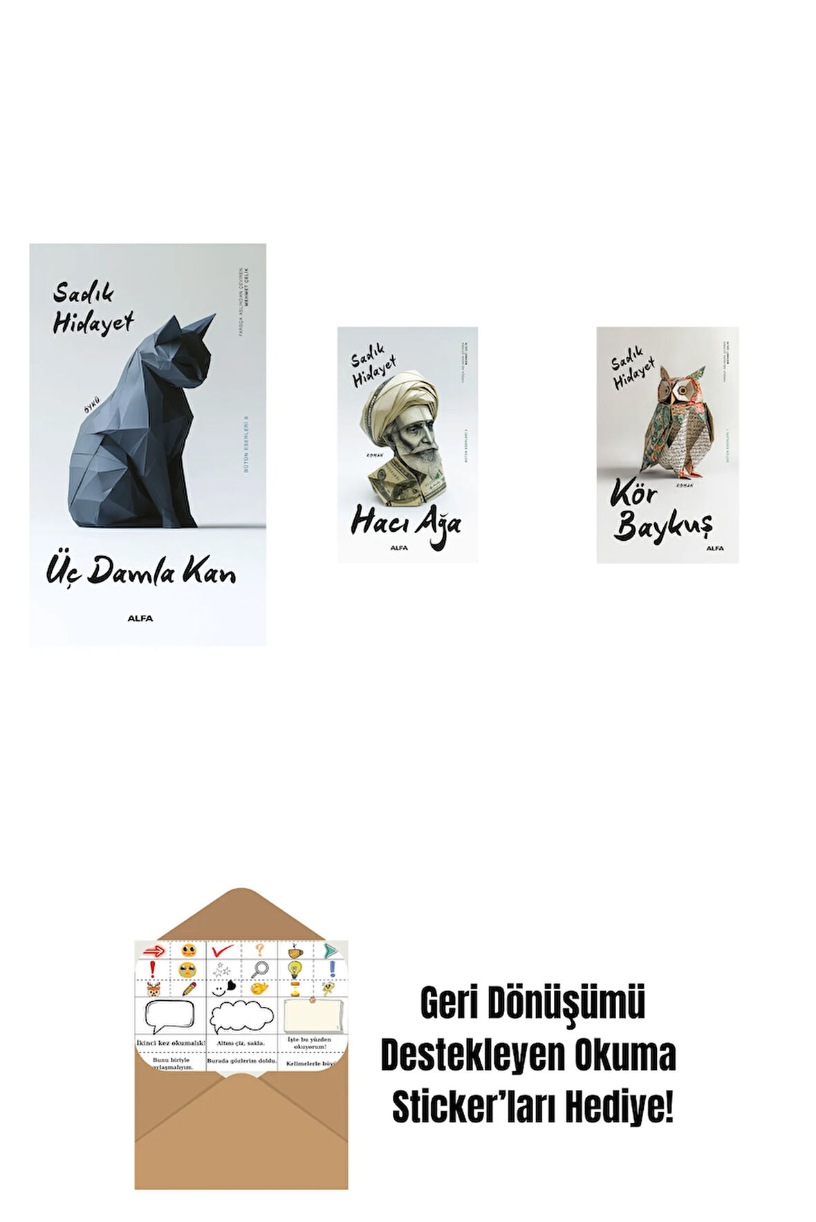 Üç Damla Kan + Hacı Ağa + Kör Baykuş + Okuma Sticker'ları