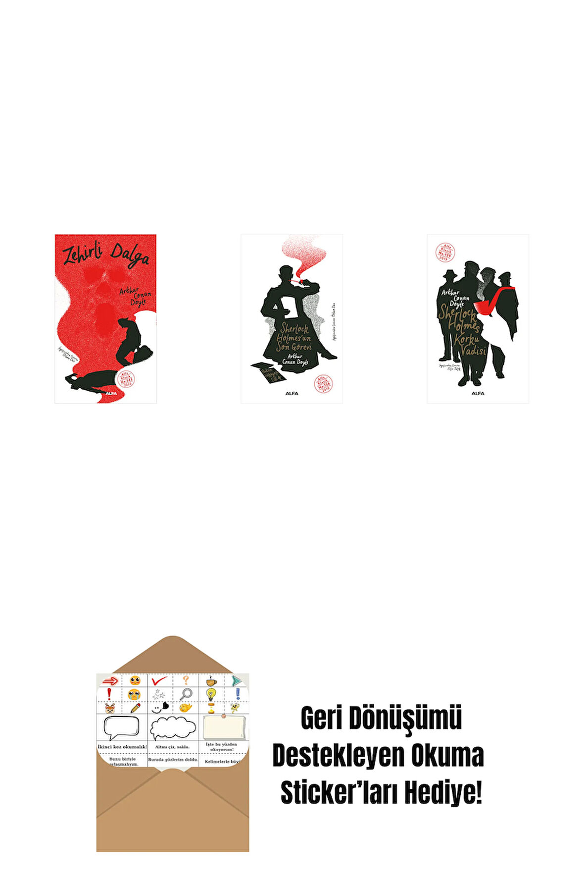 Zehirli Dalga + Sherlock Holmes'un Son Görevi + Sherlock Holmes - Korku Vadisi + Okuma Sticker'ları