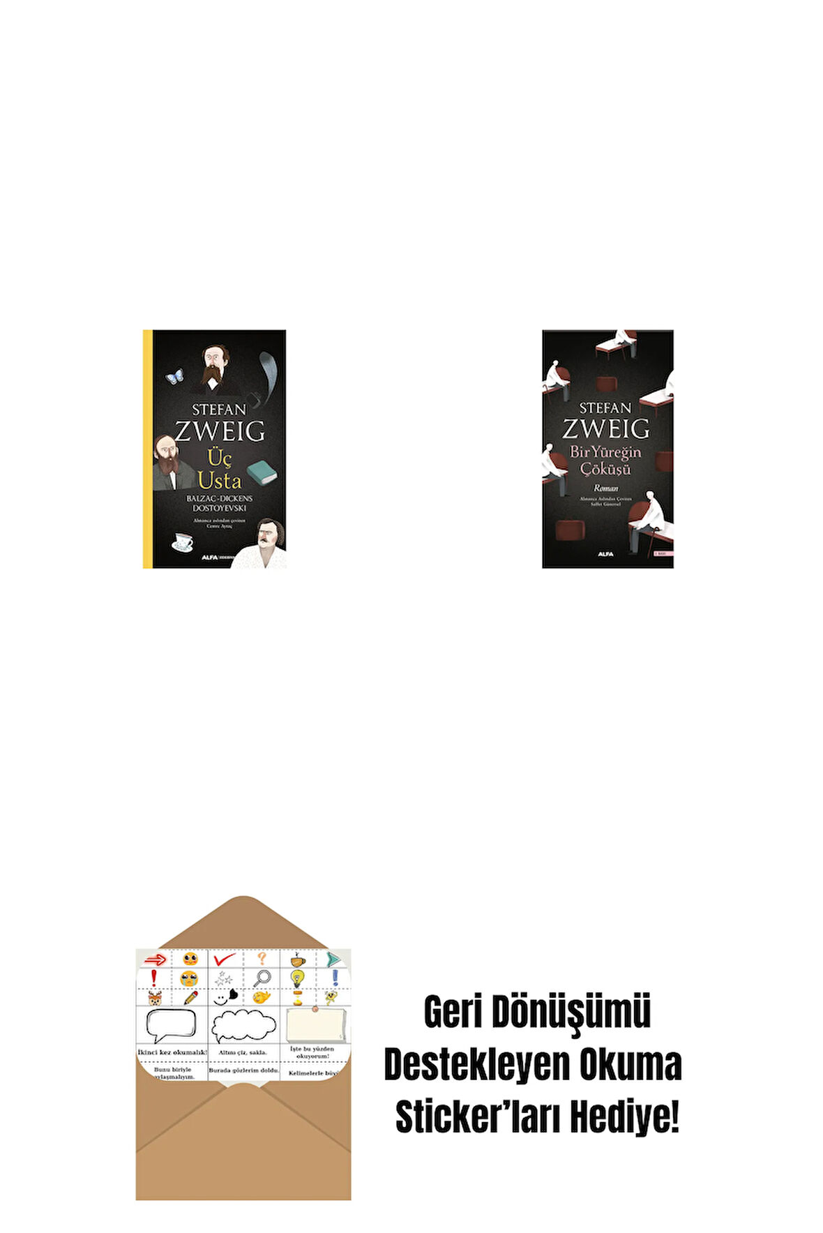 Üç Usta + Bir Yüreğin Çöküşü + Okuma Sticker'ları