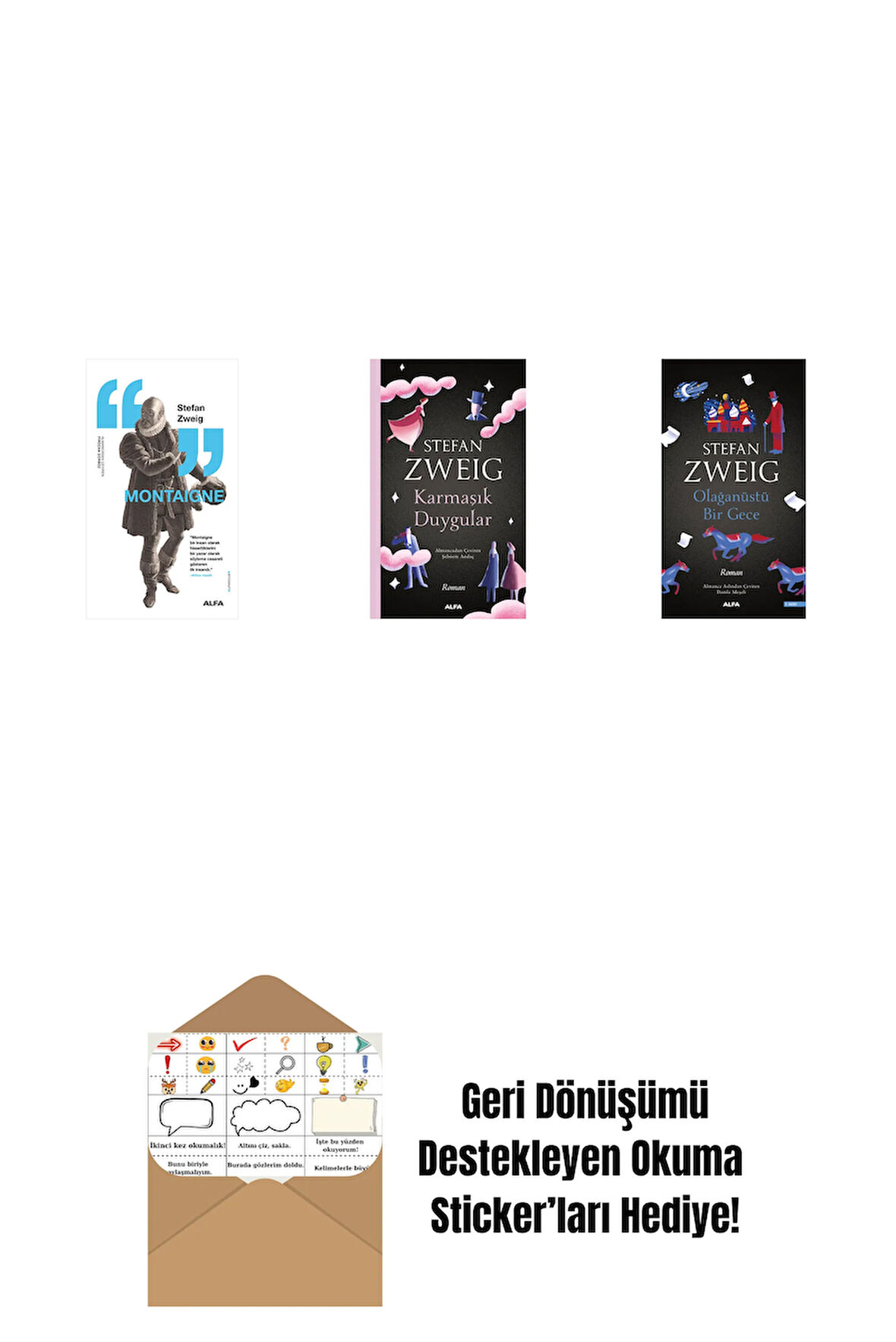 Montaigne + Karmaşık Duygular + Olağanüstü Bir Gece + Okuma Sticker'ları