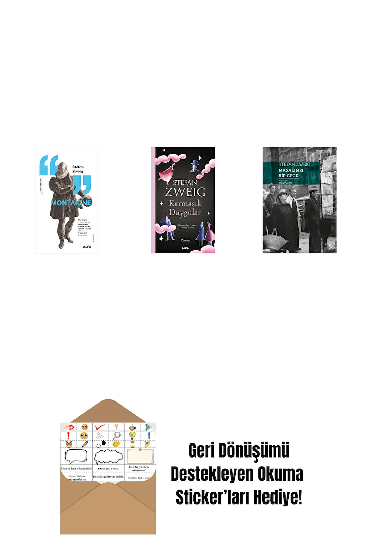 Montaigne + Karmaşık Duygular + Masalımsı Bir Gece + Okuma Sticker'ları