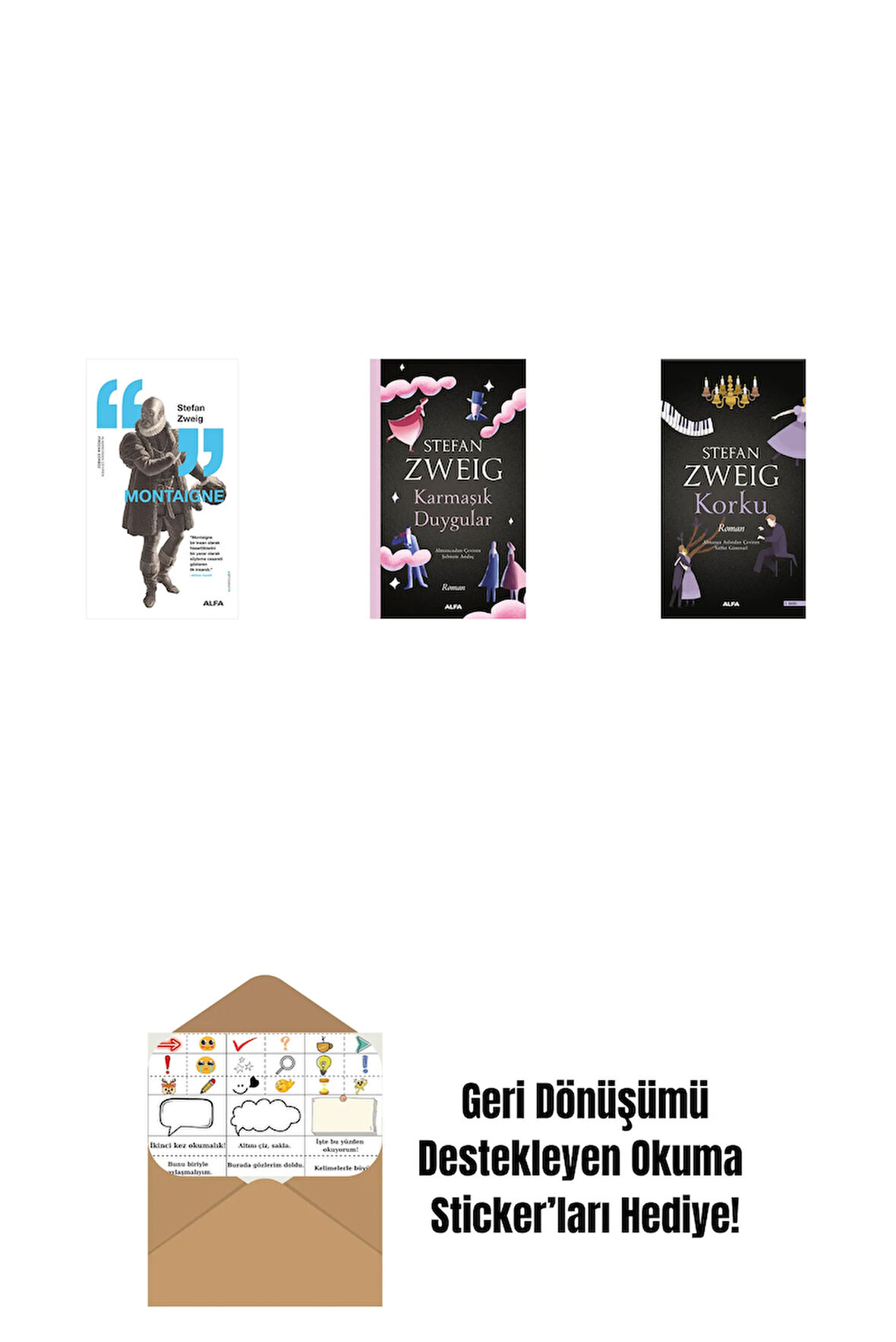 Montaigne + Karmaşık Duygular + Korku + Okuma Sticker'ları