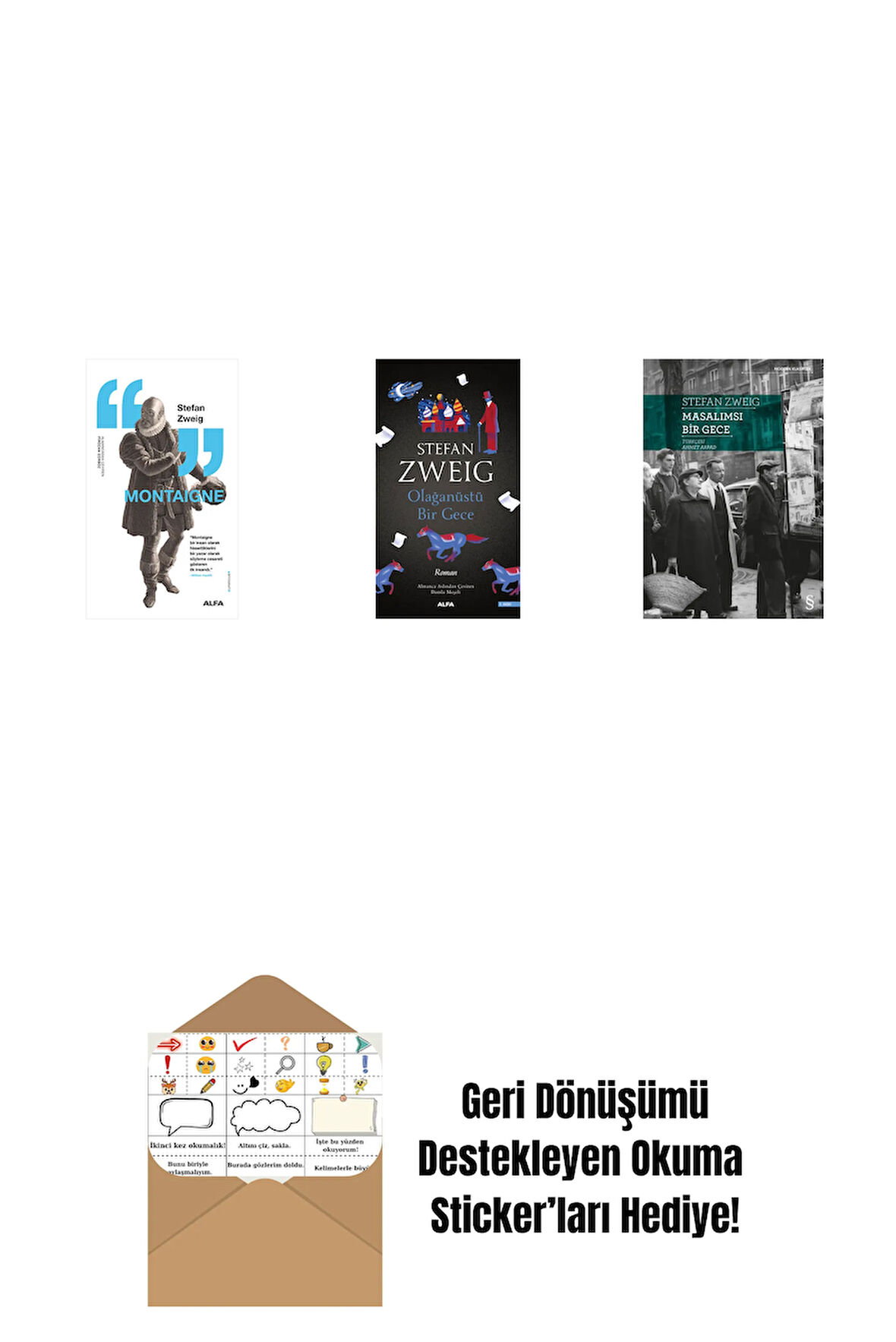 Montaigne + Olağanüstü Bir Gece + Masalımsı Bir Gece + Okuma Sticker'ları