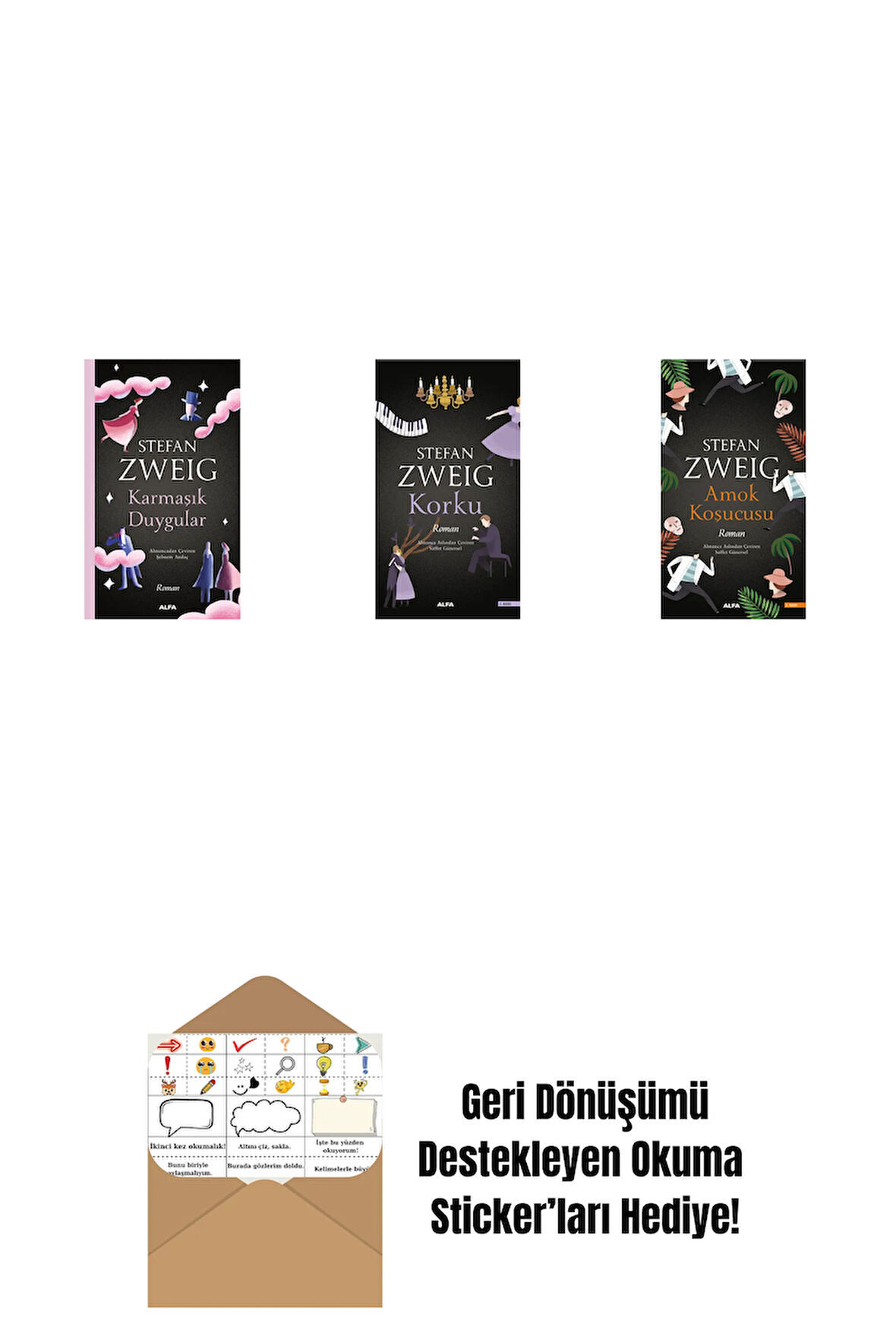 Karmaşık Duygular + Korku + Amok Koşucusu + Okuma Sticker'ları