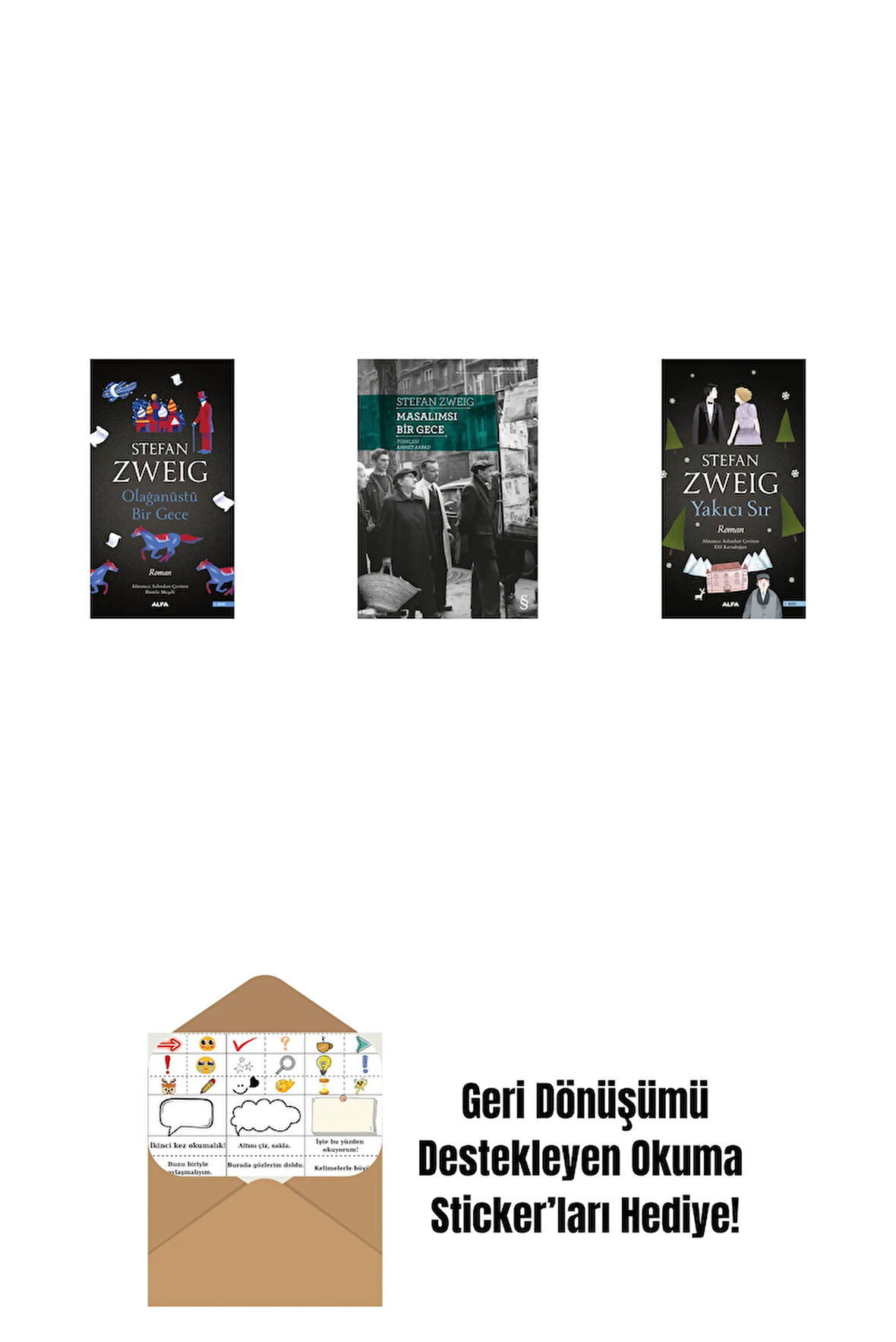 Olağanüstü Bir Gece + Masalımsı Bir Gece + Yakıcı Sır + Okuma Sticker'ları