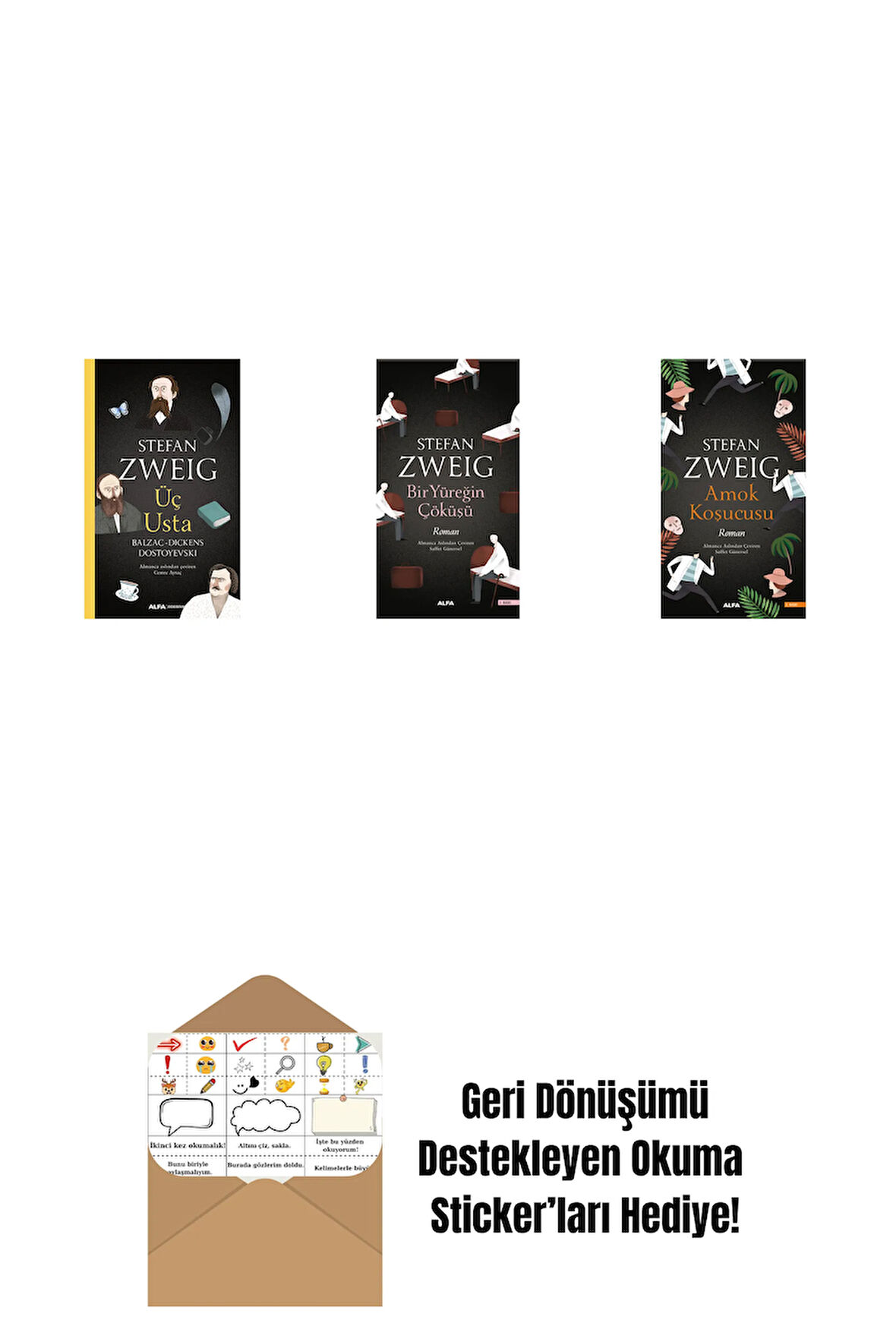 Üç Usta + Bir Yüreğin Çöküşü + Amok Koşucusu + Okuma Sticker'ları