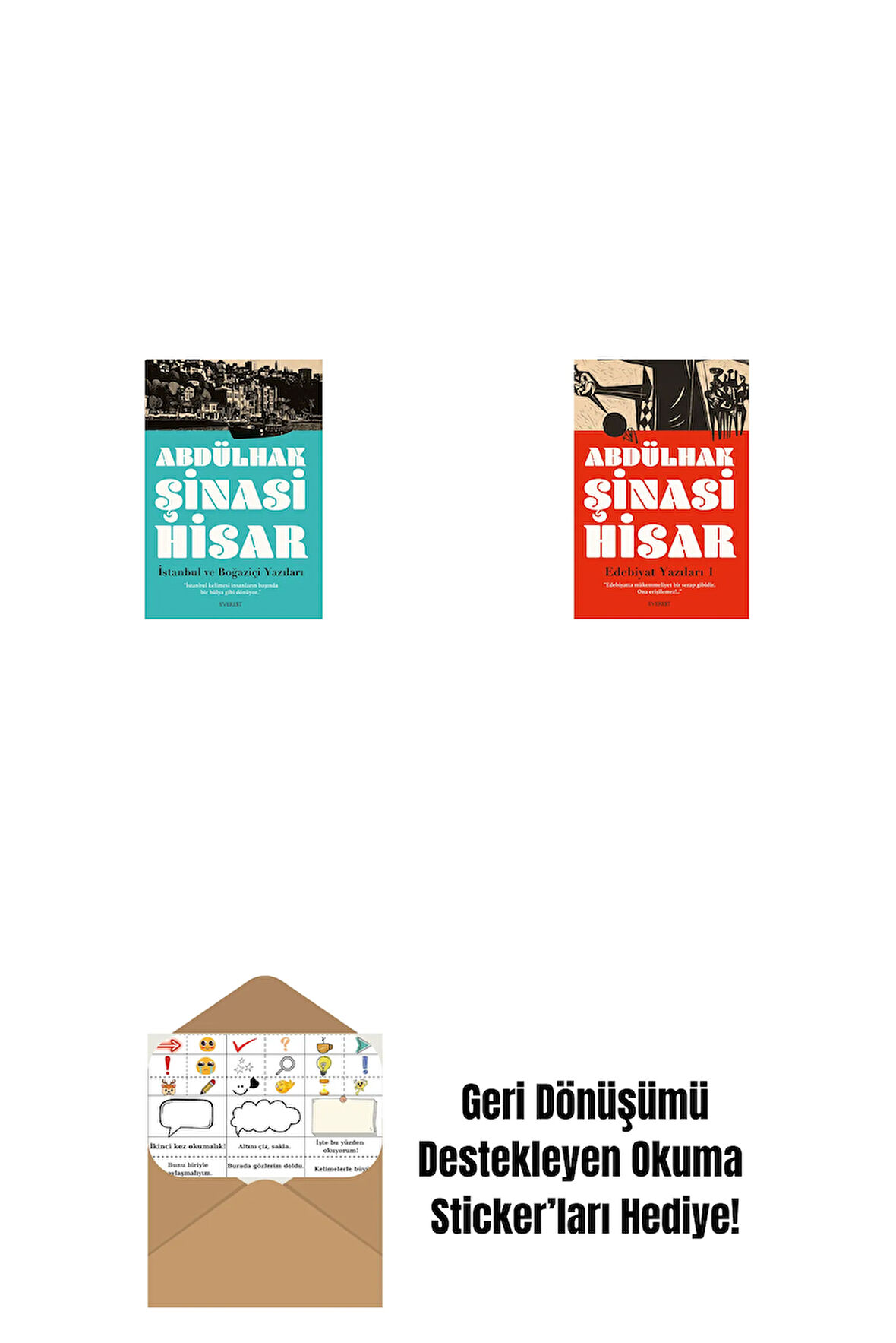 İstanbul ve  Boğaziçi Yazıları + Edebiyat Yazıları - 1 + Okuma Sticker'ları