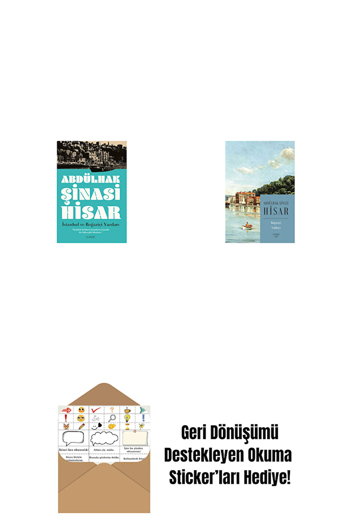 İstanbul ve  Boğaziçi Yazıları + Boğaziçi Yalıları (Kitap Boy) + Okuma Sticker'ları
