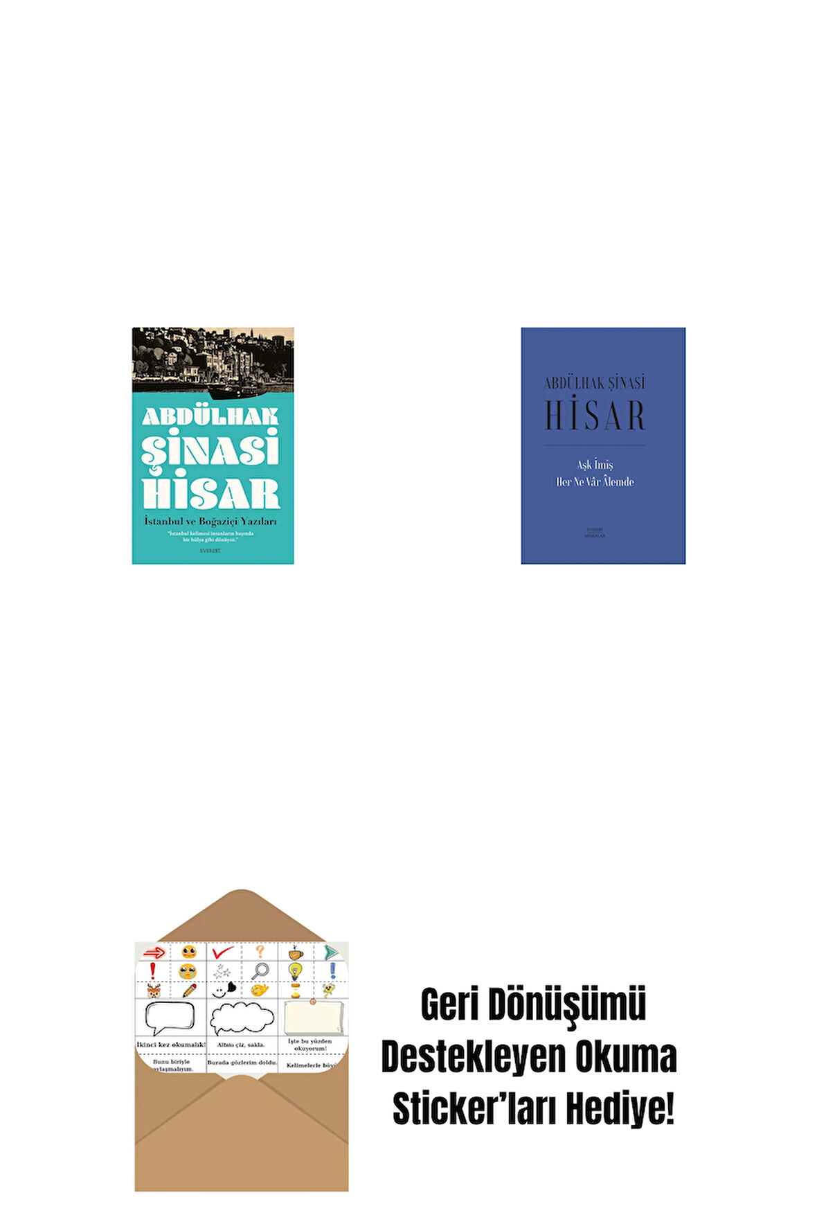 İstanbul ve  Boğaziçi Yazıları + Aşk İmiş Her Ne Vâr Âlemde (Ciltli) + Okuma Sticker'ları