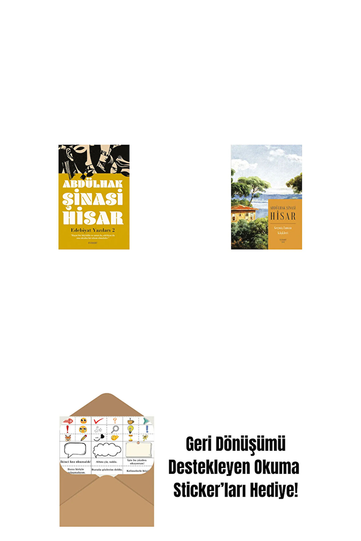 Edebiyat  Yazıları 2 + Geçmiş Zaman Köşkleri (Kitap Boy) + Okuma Sticker'ları