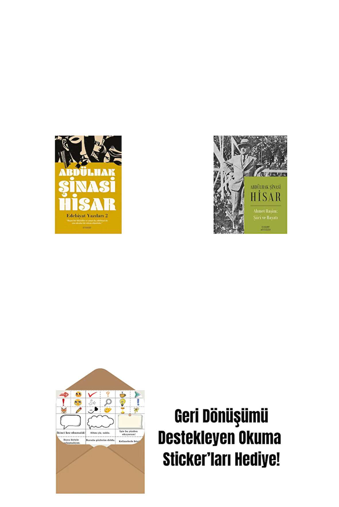 Edebiyat  Yazıları 2 + Ahmet Haşim:  Şiiri ve Hayatı + Okuma Sticker'ları